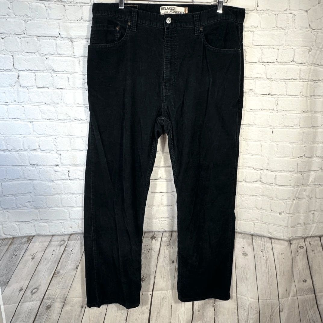 Levi's Levi’s 559 Relaxed Straight Pants Jeans 38 Mens Black Corduroy L32 Men Regular Inseam 32 Chin o? Size US 38 / EU 54 - 2 Thumbnail