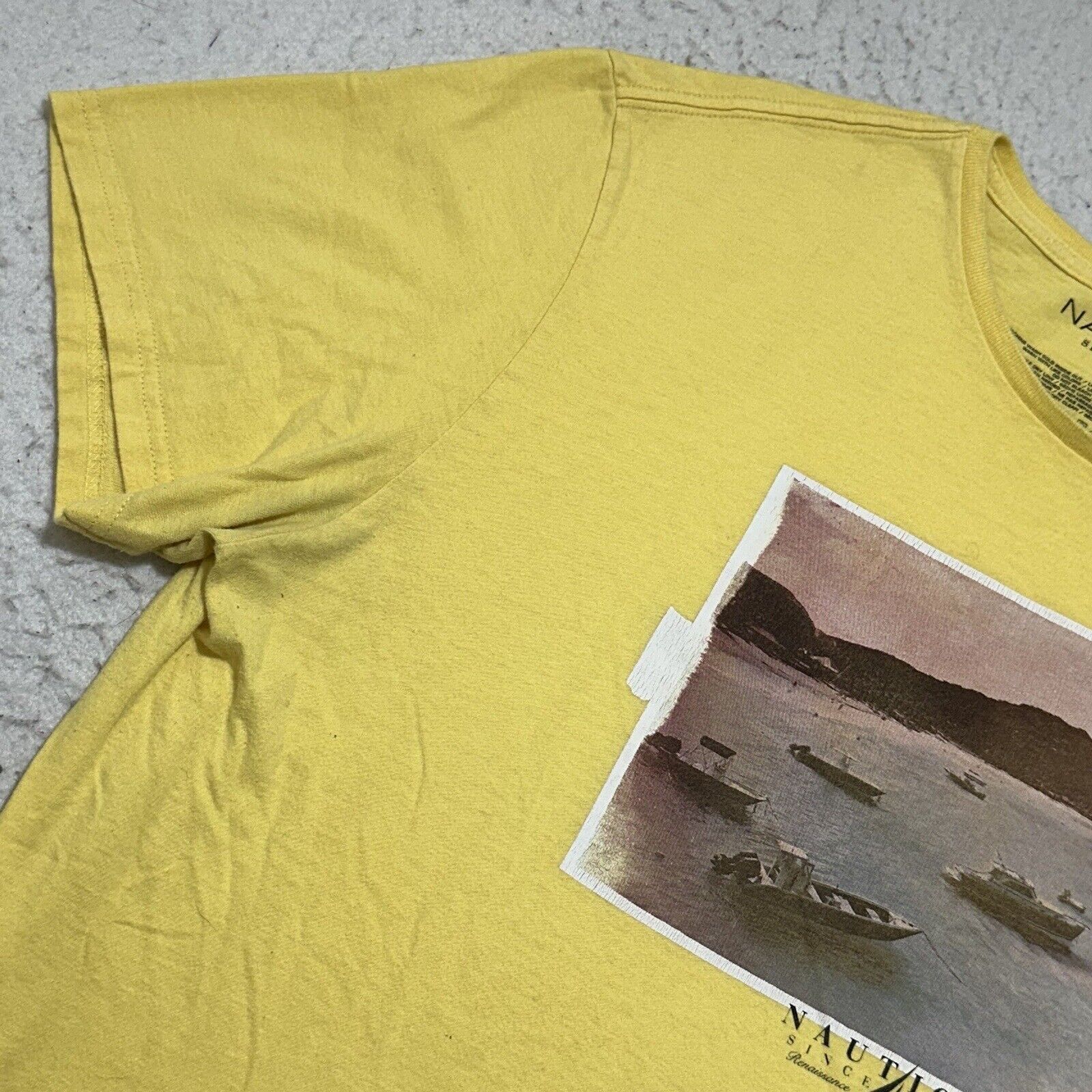 Nautica Nautica XL Graphic T Shirt Yellow Crewneck Tee Sailboats Size US XL / EU 56 / 4 - 5 Thumbnail