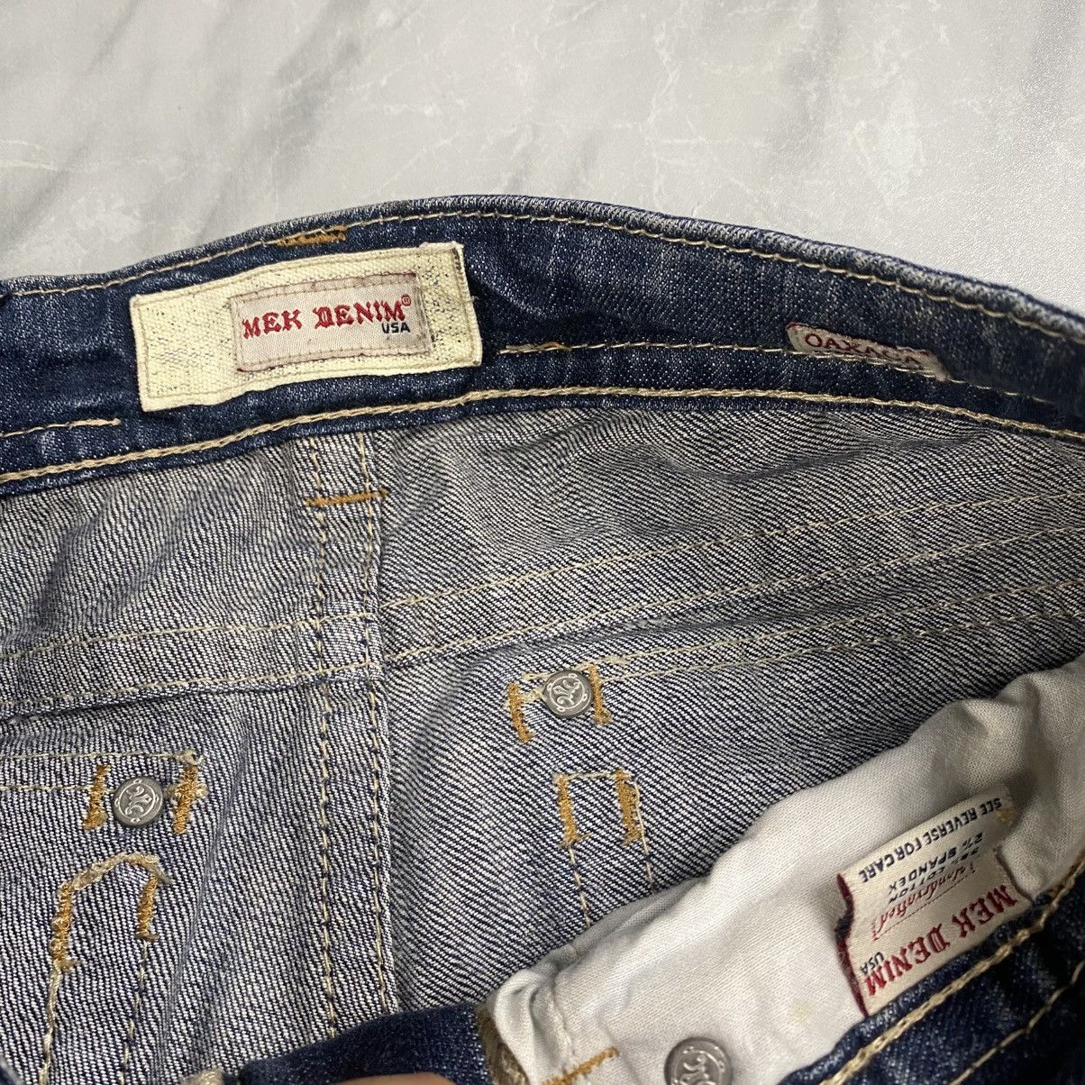 Mek Denim Rare y2k Mek Denim USA Tribal Washed Flare Denim Size 28" / US 6 / IT 42 - 9 Thumbnail