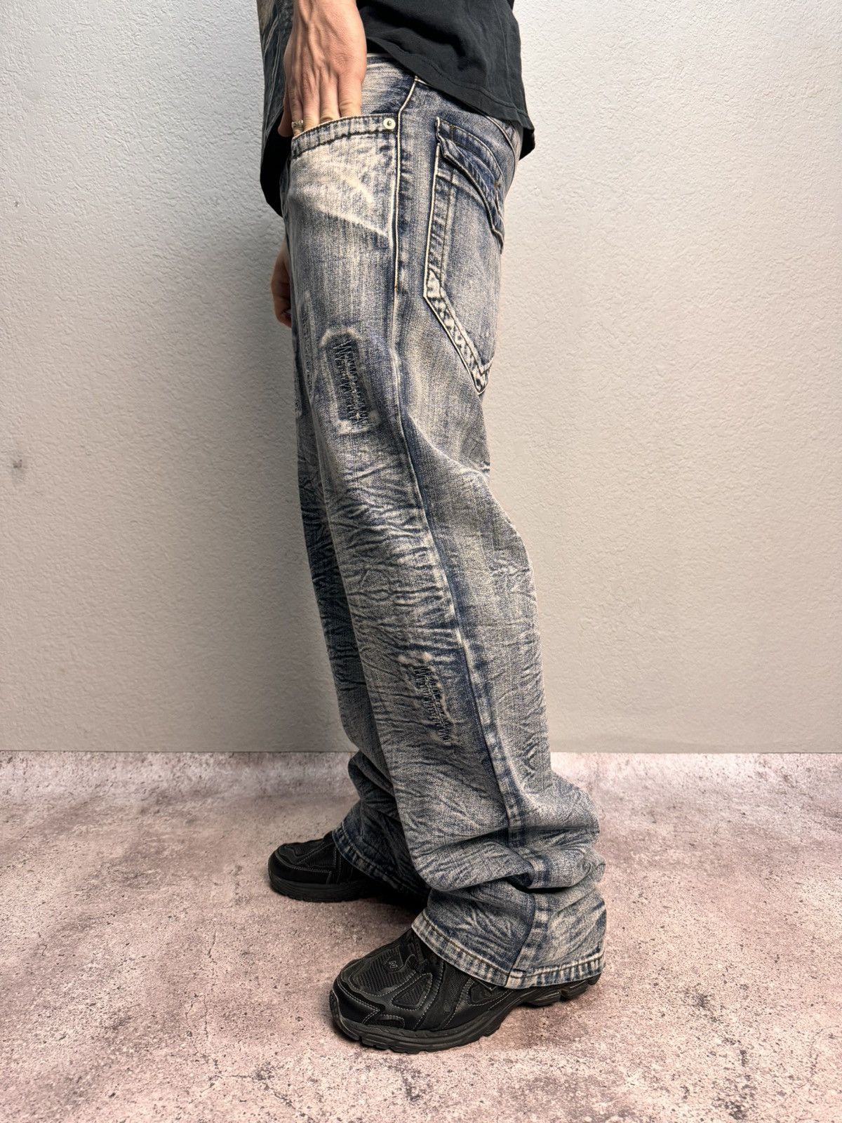 Jean Paul Gaultier VTG 00s JPG style Japanese Distressed Cargo pants jeans Size US 32 / EU 48 - 9 Thumbnail