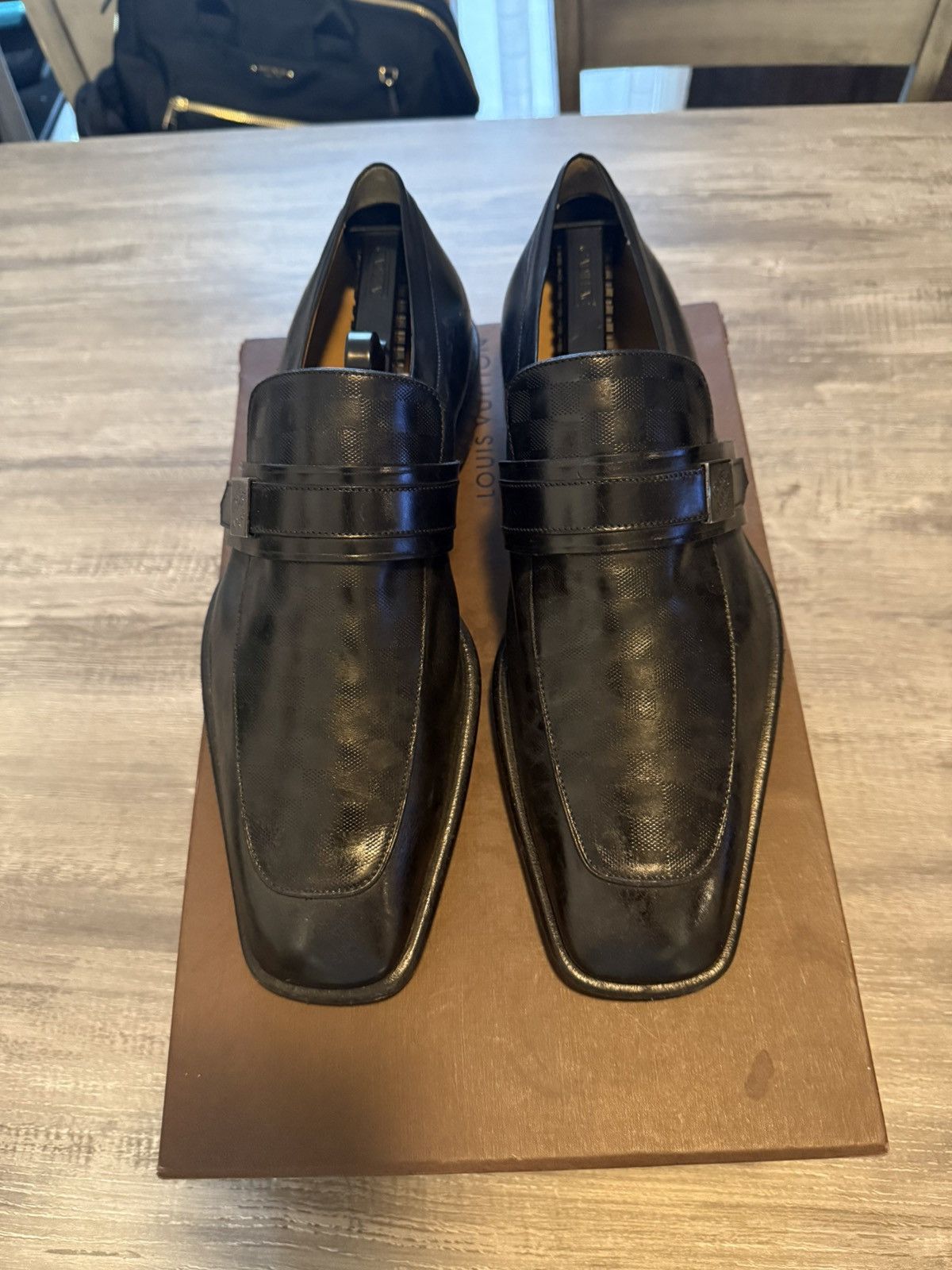 Louis Vuitton Vintage Louis Vuitton Damier Leather Loafers Size US 9.5 / EU 42-43 - 4 Thumbnail