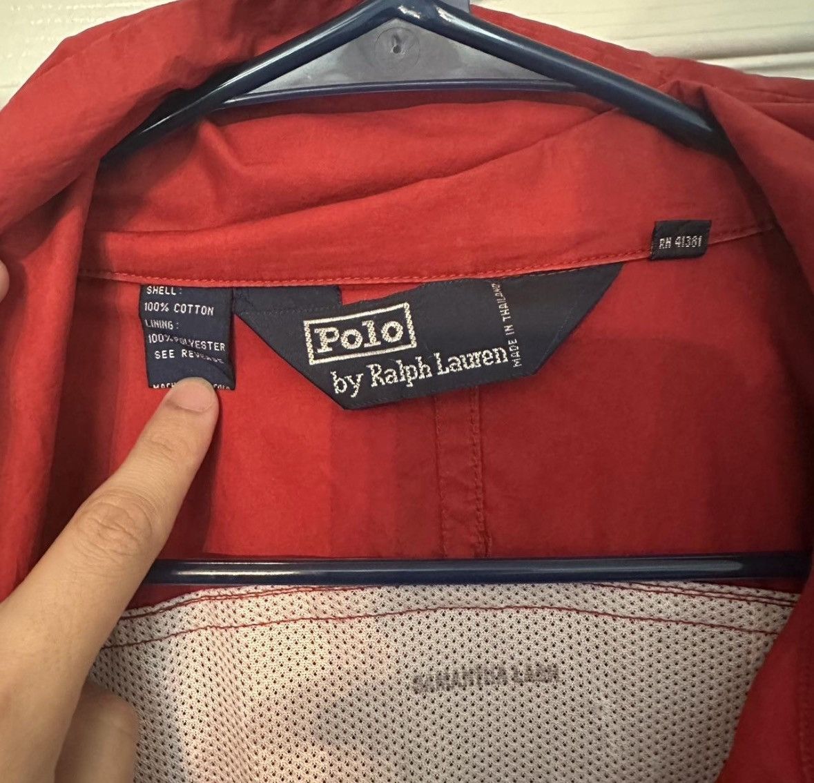 Polo Ralph Lauren Vintage Polo Sport Red Fishing Windbreaker hooded jacket Size US L / EU 52-54 / 3 - 3 Thumbnail
