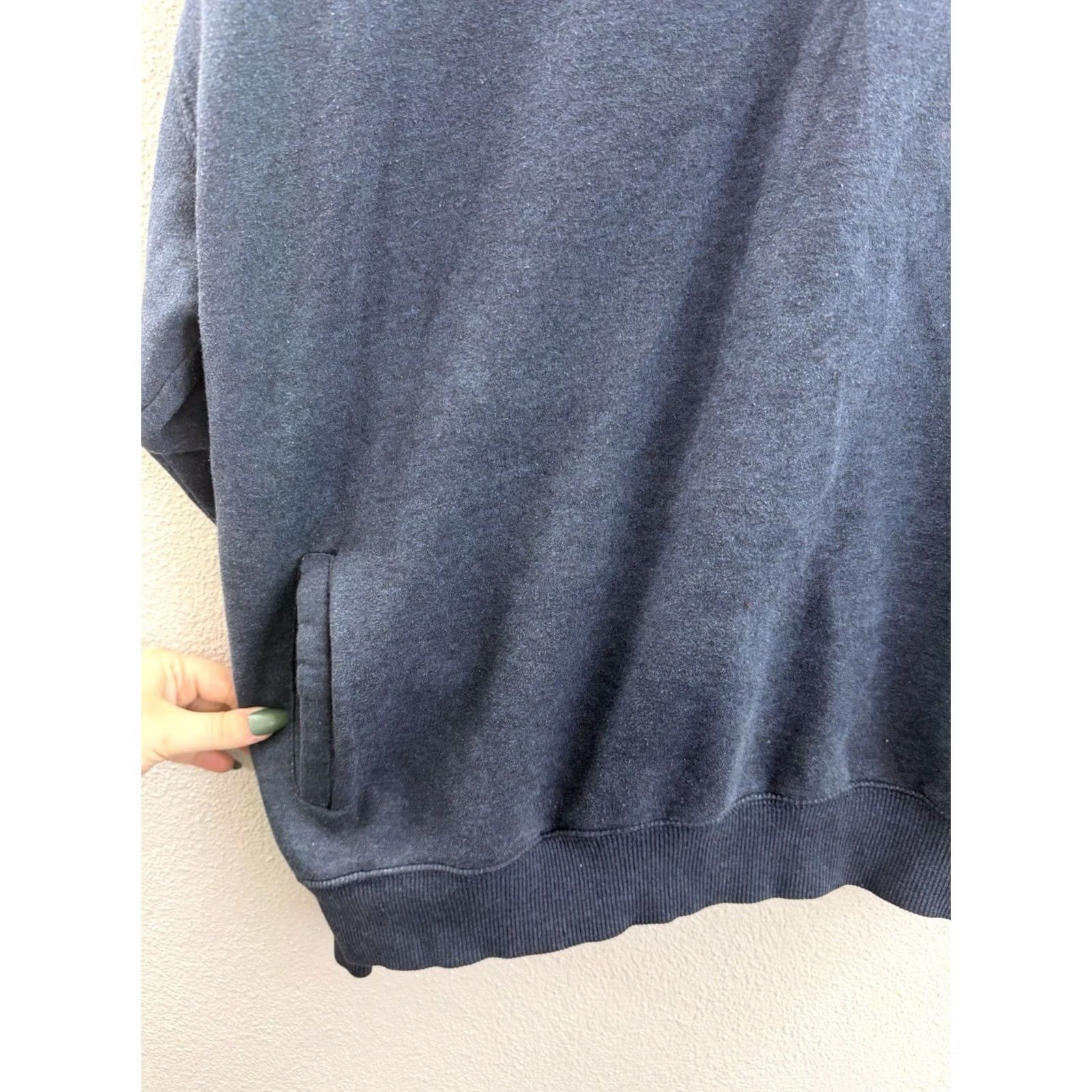 Vintage Quiet Storm Womens Sweatshirt Pullover Size XXL Navy Blue Logo 1/4 Zip Casual Activewear Long Sleeve Knit Pullover Mens Womens Girls Size XXL / US 16-18 / IT 52-54 - 3 Thumbnail