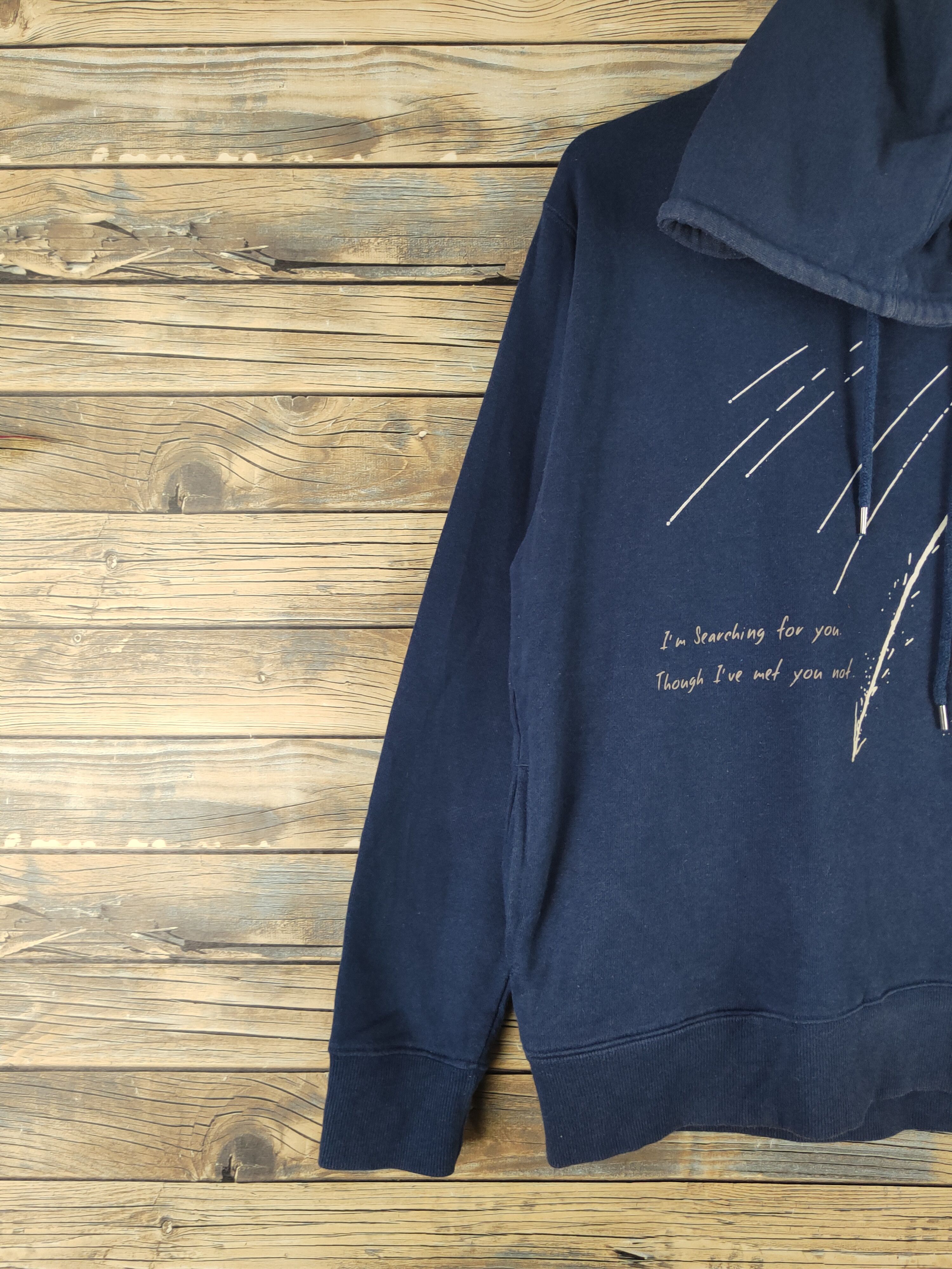 Japanese Brand DL Your Name Navy Hoodie Sweatshirts #2728 Size US M / EU 48-50 / 2 - 4 Thumbnail