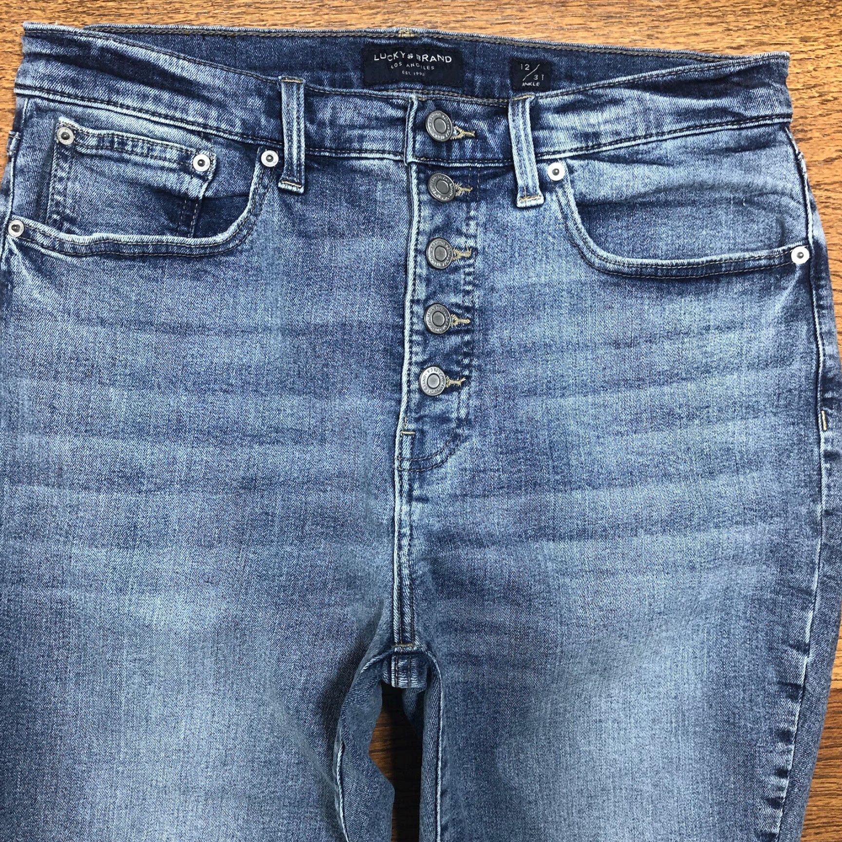 Lucky Brand Lucky Brand Jeans Bridgette Skinny Women 12 Regular Blue 26 Inseam Button Fly High Rise 11.5 In 5-Pocket Denim Stretch Size 34" / US 12 / IT 48 - 3 Thumbnail