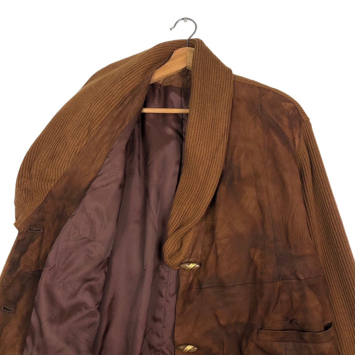 Issey Miyake 🔥Vintage Suede Leather Jacket Double Breast Japan Made Size US M / EU 48-50 / 2 - 12 Thumbnail