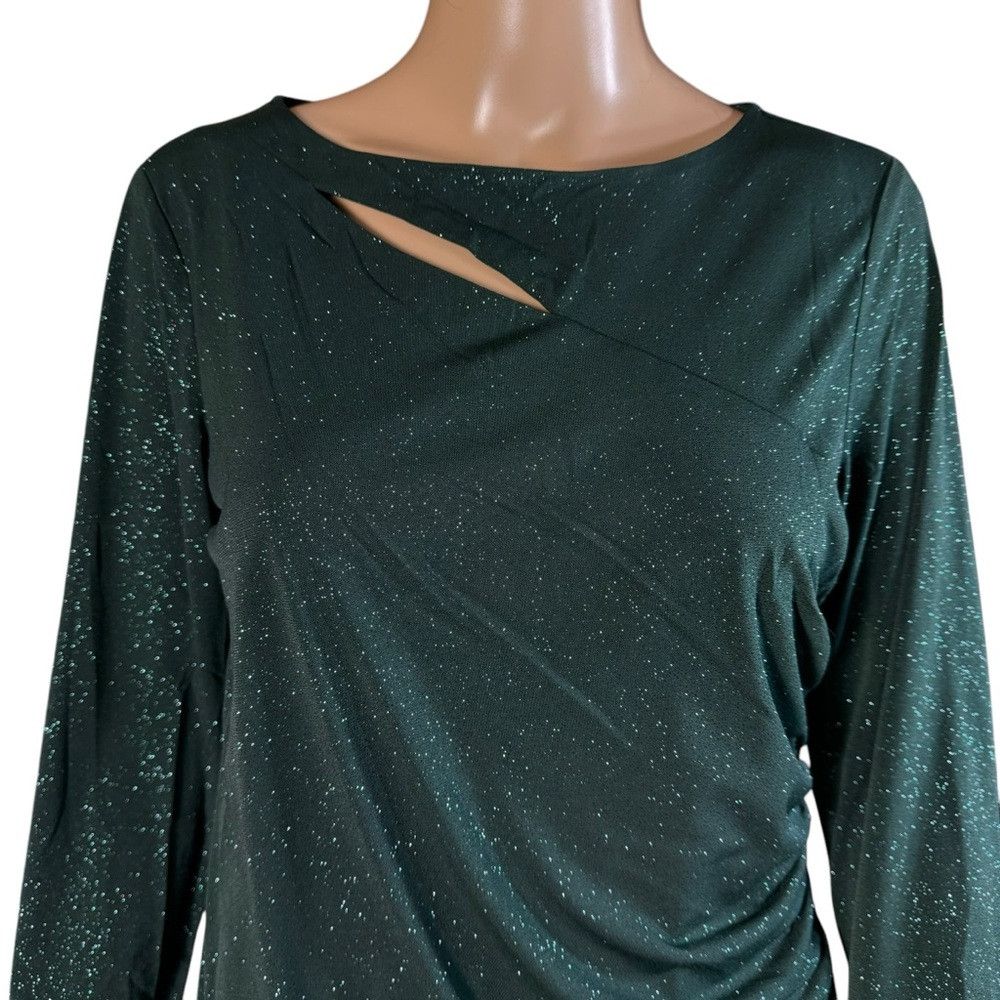 Vince Camuto New Vince Camuto Long Sleeve Sparkle Jersey Asymmetrical Cu Size M / US 6-8 / IT 42-44 - 2 Thumbnail