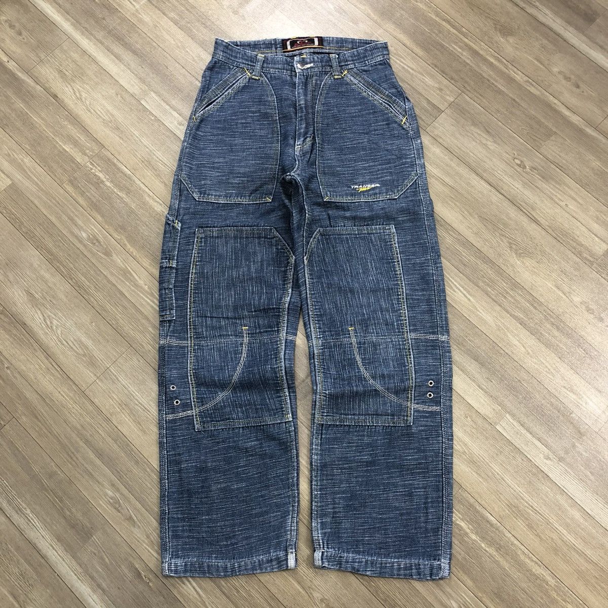 Carhartt × Japanese Brand Vintage Transer Double Knee Carpenter Baggy Jeans Y2K Size US 27 - 1 Thumbnail