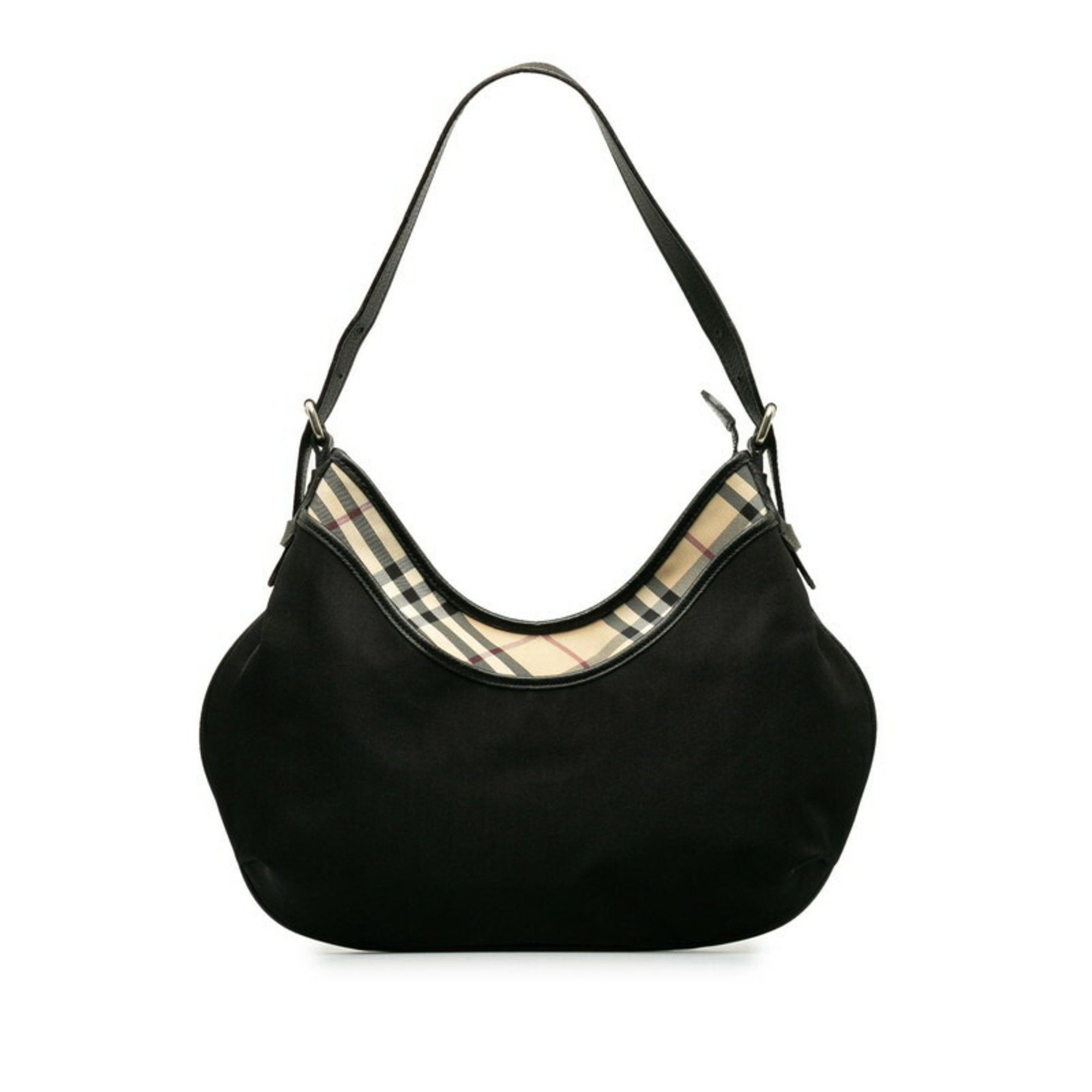 image of Burberry Nova Check Black Multicolor Canvas Leather Women's Burberry