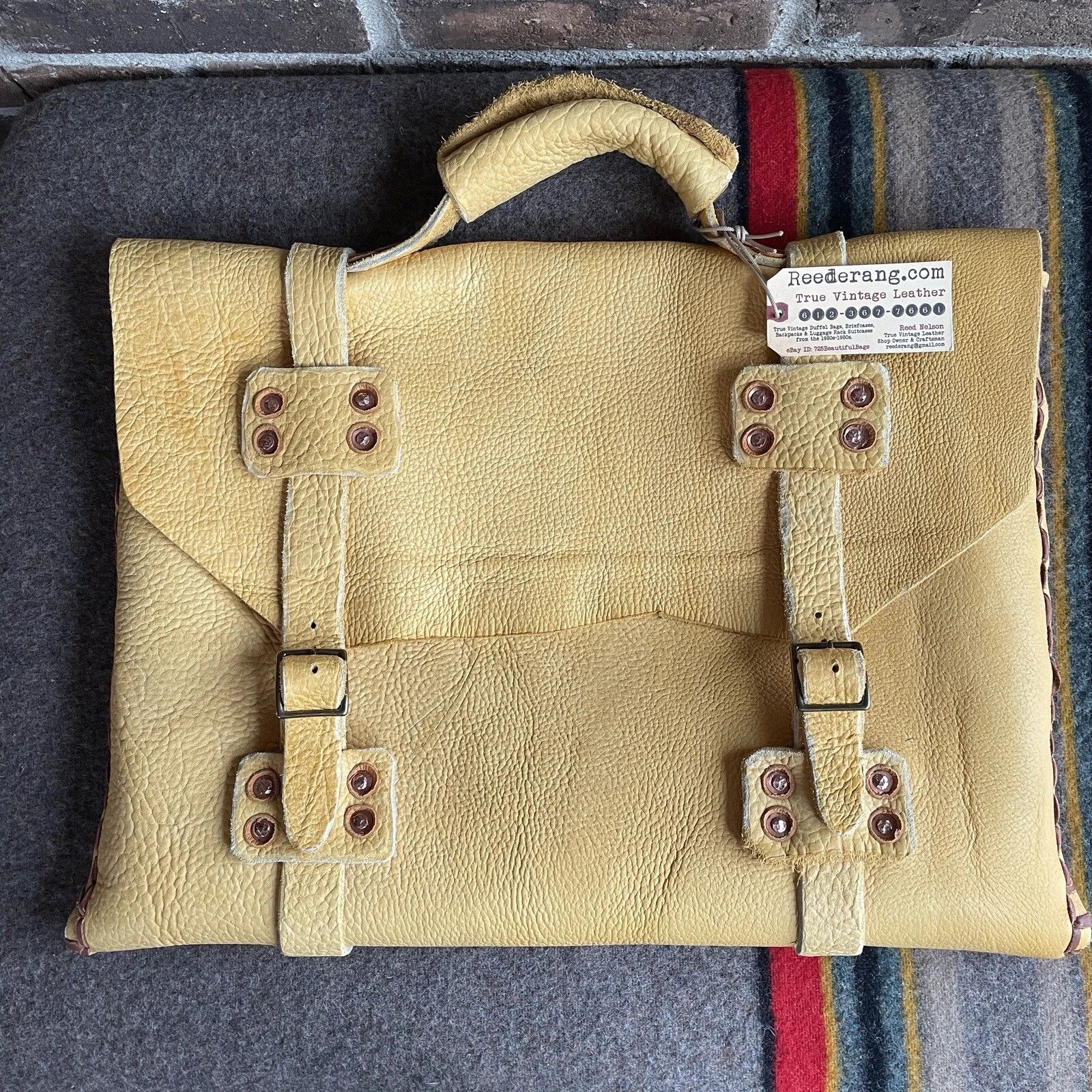 Handmade REEDERANG VINTAGE MOOSE LEATHER MACBOOK BRIEFCASE BAG R$3498 Size ONE SIZE - 22 Thumbnail