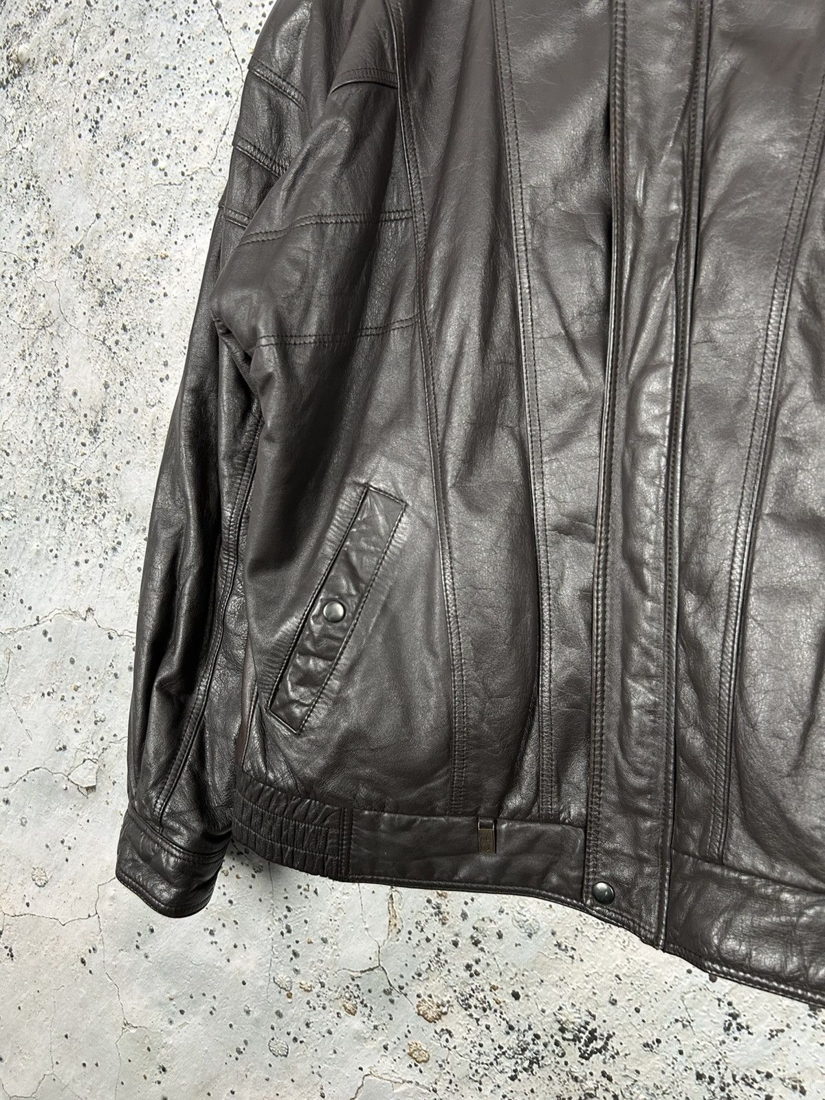 Vintage Vintage Genuine Leather Bomber Jacket 90s Brown Archive Size US L / EU 52-54 / 3 - 4 Thumbnail