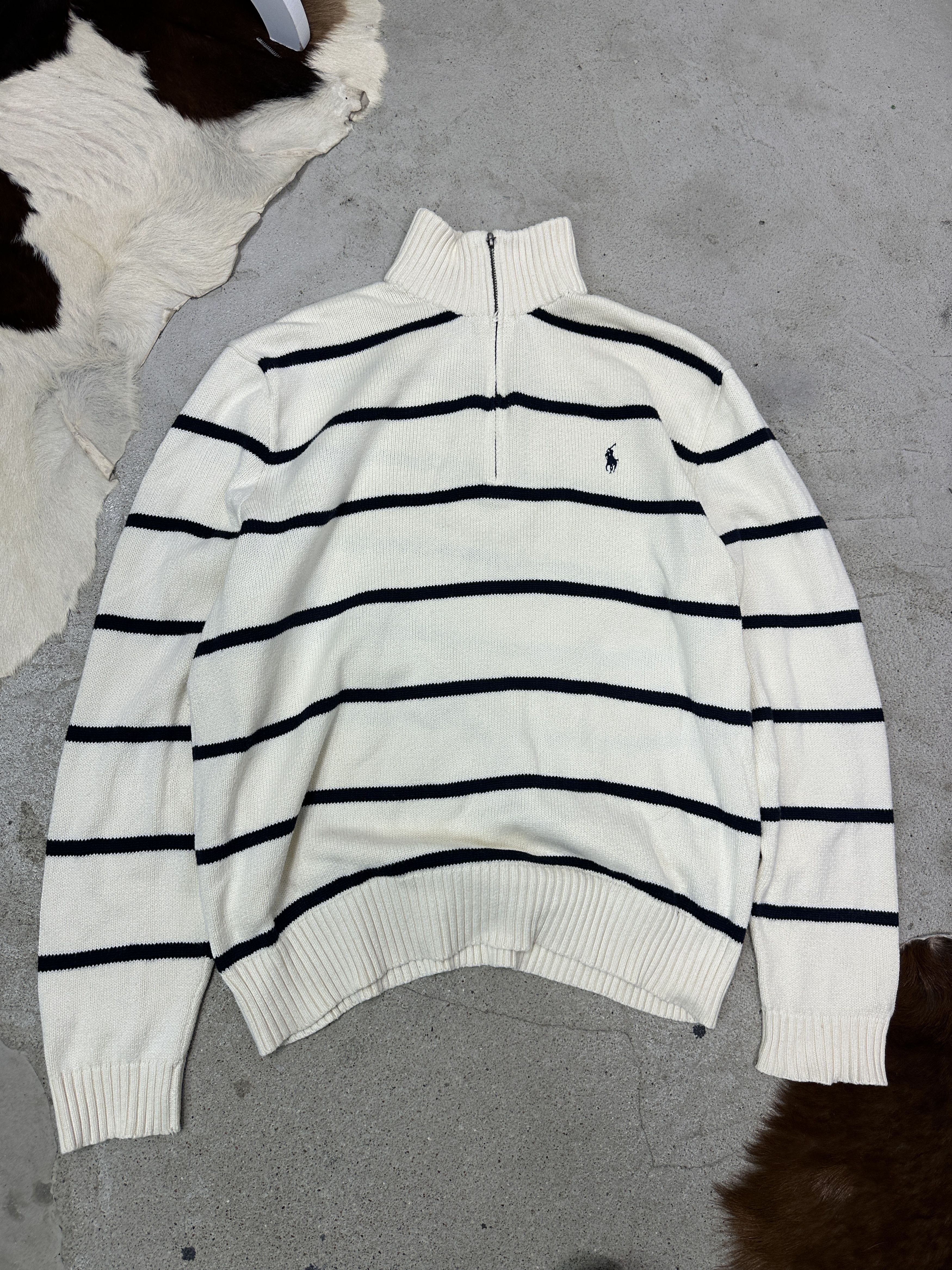Vintage Streetwear Striped Polo Ralph Lauren Sweater Y2K