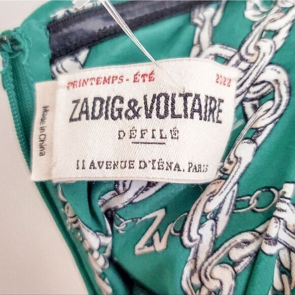 Zadig & Voltaire Zadig & Voltaire Raphia Emerald Green Skull Chaine Logo Dres Size M / US 6-8 / IT 42-44 - 8 Thumbnail