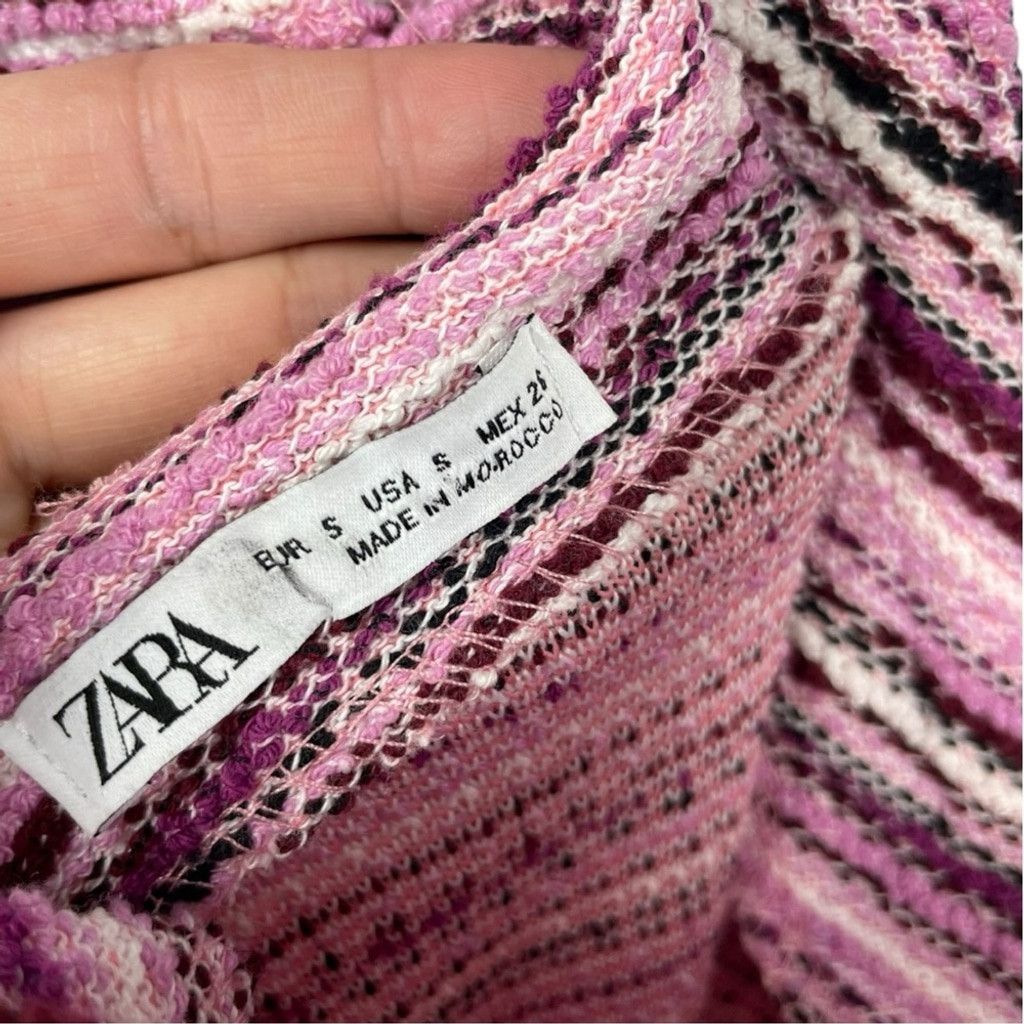 Zara Zara Pink Tweed and Black Velvet Trim Romper Size S Size 27" / US 4 / IT 40 - 7 Thumbnail