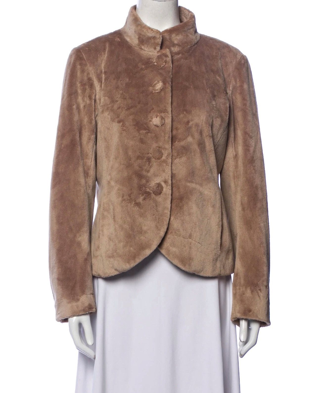 agnes b. Agnès b. beige faux-fur coat Size L / US 10 / IT 46 - 1 Thumbnail