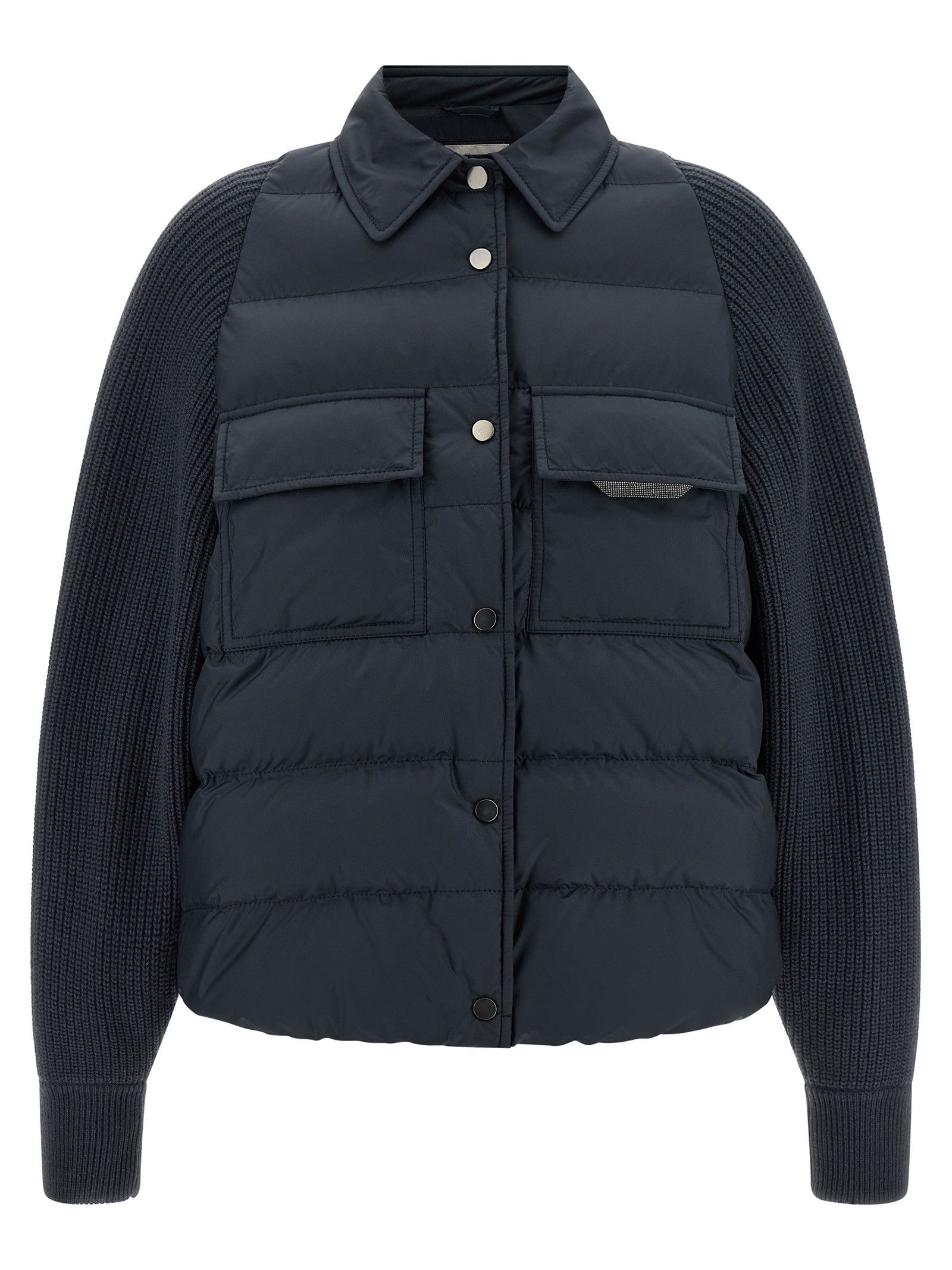Brunello Cucinelli 'Shiny Flap Detail' down jacket Size M / US 6-8 / IT 42-44 - 1 Thumbnail