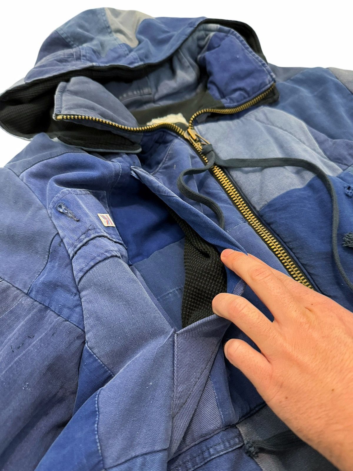 Greg Lauren Showroom Scrap French Workwear Patchwork Puffer Jacket Size US L / EU 52-54 / 3 - 4 Thumbnail