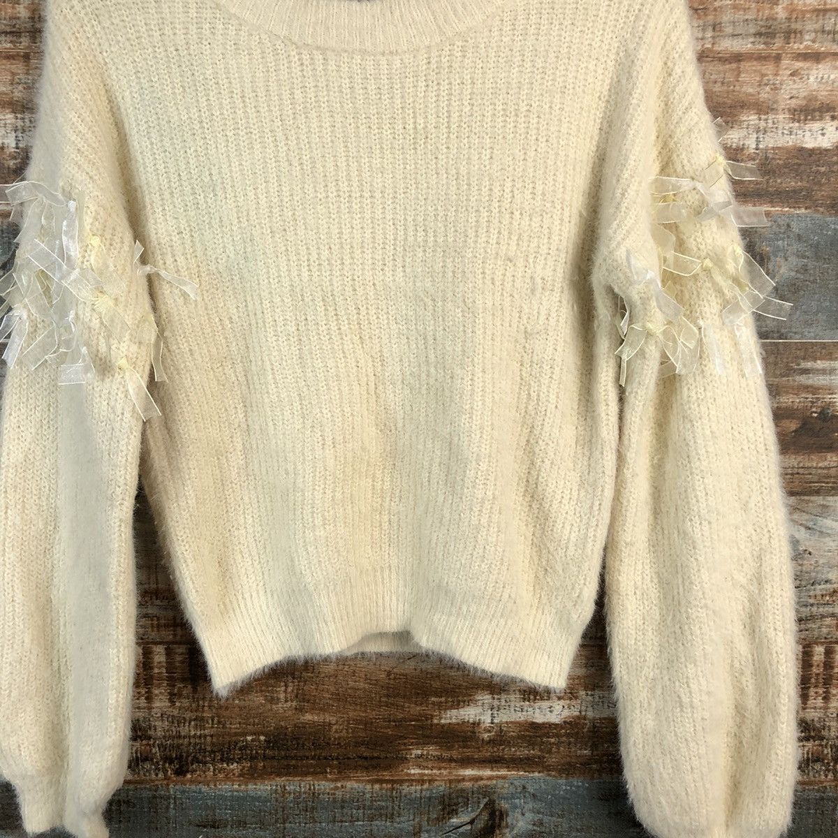 Homespun Knitwear × Majestic DLL Majestic Legon mohair Cream Knitwear #C236 Size M / US 6-8 / IT 42-44 - 6 Thumbnail