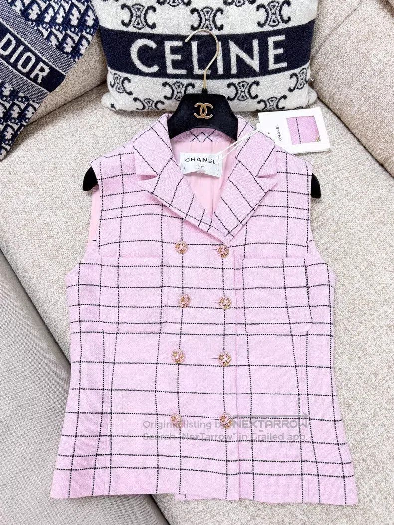 Chanel Chanel Plaid double-breasted vest Size XS / US 0-2 / IT 36-38 - 2 Thumbnail