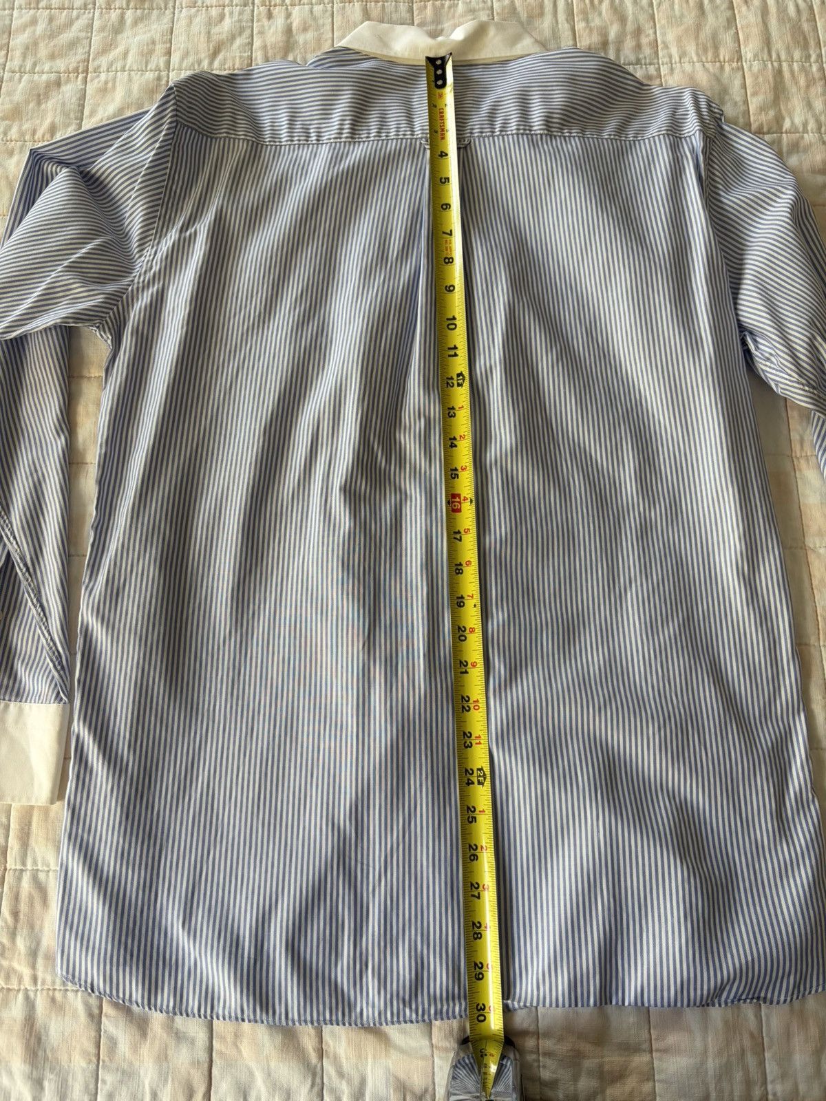Maison Kitsune Maison Kitsuné Blue Stripe Shirt Contrast Collar & Cuffs Size US S / EU 44-46 / 1 - 9 Thumbnail