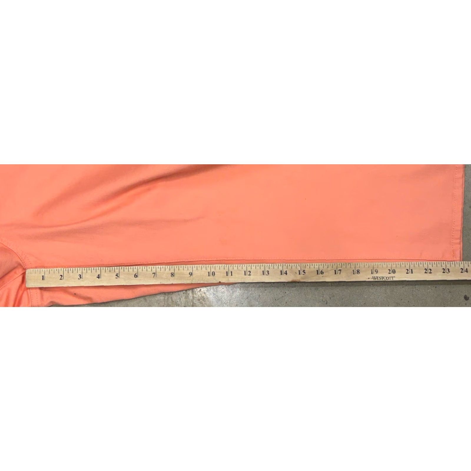 Talbots Talbots Pants Women’s 24W Plus Peach Denim Cropped Five Pocket Solid Cotton Blend Denim Size 42" / US 20 - 8 Thumbnail