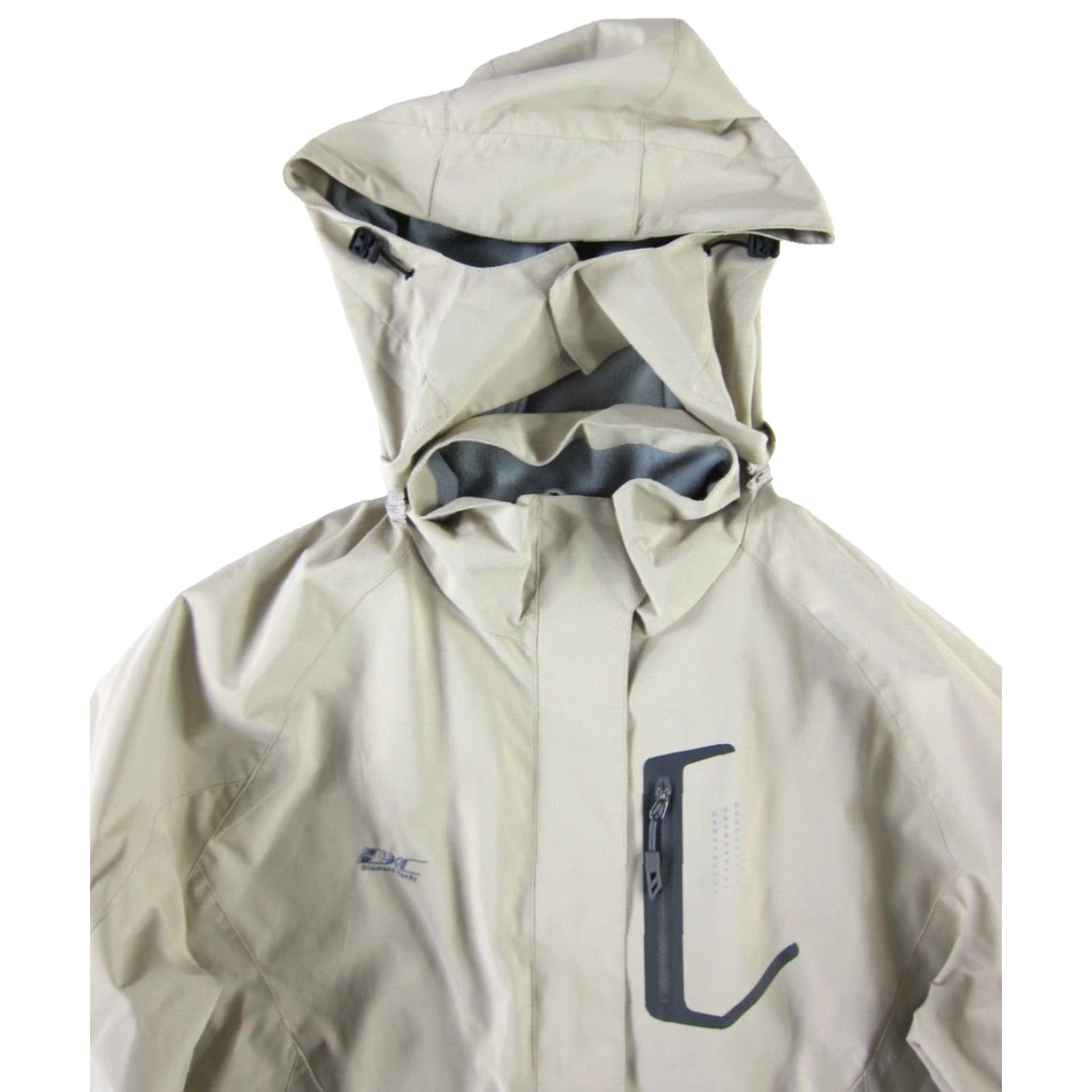 Vintage Diamond Candy Windbreaker Jacket Women Ivory Grey Fleece Line Full Zip Hood XL Size XL / US 12-14 / IT 48-50 - 4 Thumbnail