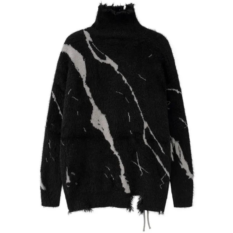 Designer × Japanese Brand Turtleneck Ripped Hole String Sweater Size US M / EU 48-50 / 2 - 2 Thumbnail