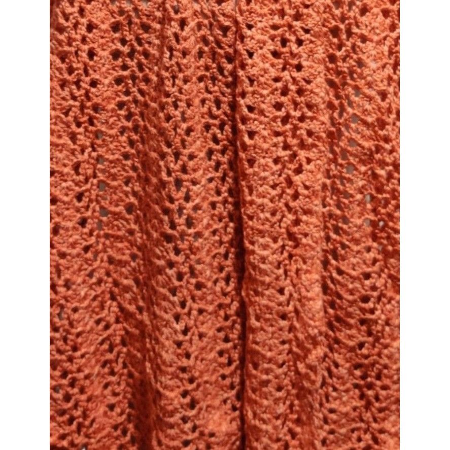 Handmade Handmade Rust Crochet Scarf Open Lace Stitch Vintage Boho Fa Size ONE SIZE - 4 Thumbnail