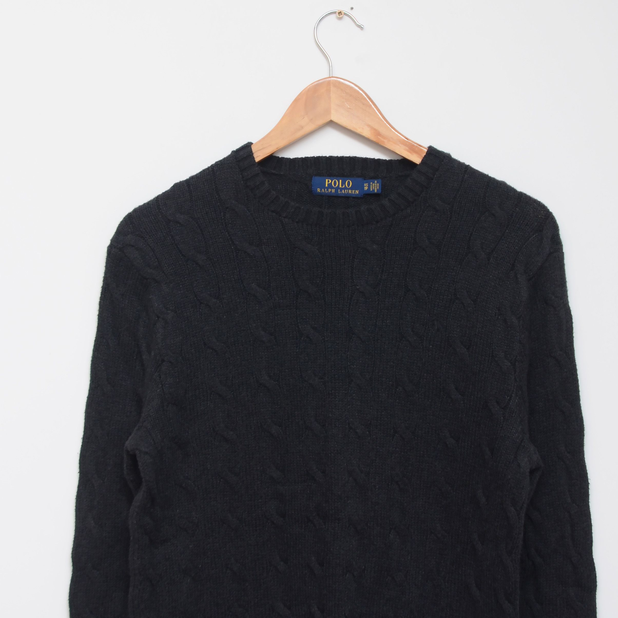 Polo Ralph Lauren Polo Ralph Lauren Unisex Black Cable Knit Sweater Jumper Size US XS / EU 42 / 0 - 2 Thumbnail