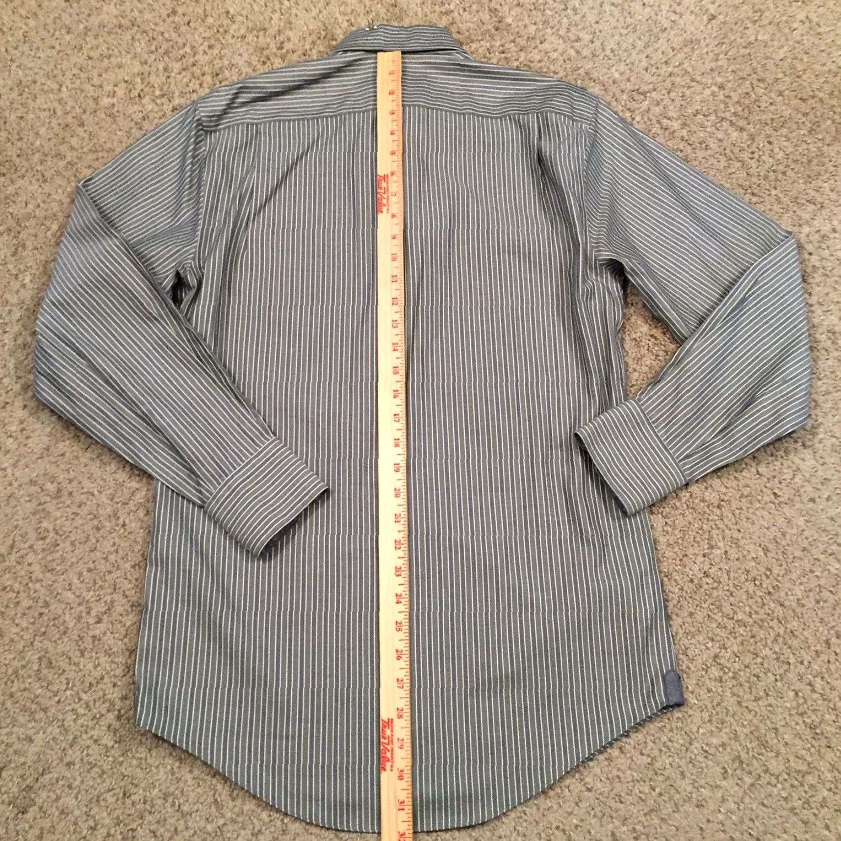 Enro ENRO Shirt Mens Small Green Blue Striped Long Sleeve Button Up Size US S / EU 44-46 / 1 - 6 Thumbnail