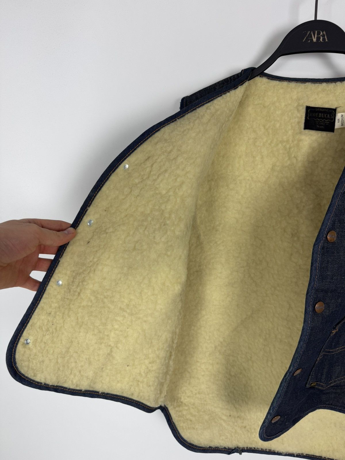 Vintage 80-90’s Vintage Roebucks Sears Denim Sherpa Vest Jacket Size US M / EU 48-50 / 2 - 11 Thumbnail