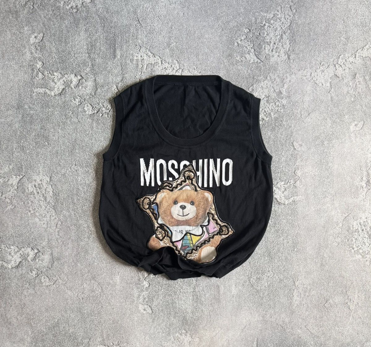 Moschino Mischino I42/D36/F38/USA8 big logo bear 🐻 knitwear vest Size M / US 6-8 / IT 42-44 - 1 Thumbnail