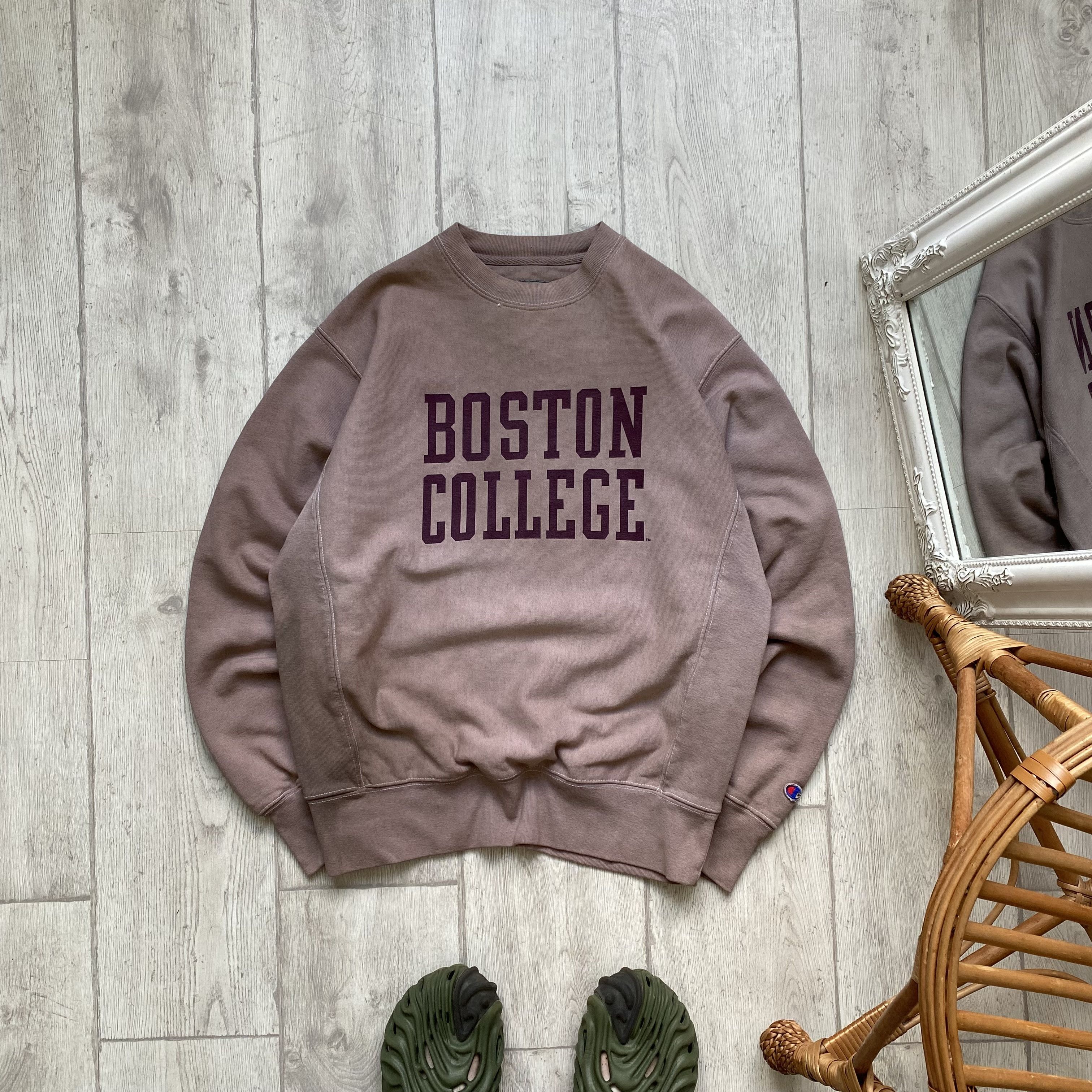 Champion Vintage CHAMPION Boston college heavy Boxy sweatshirt Revers Size US M / EU 48-50 / 2 - 1 Thumbnail