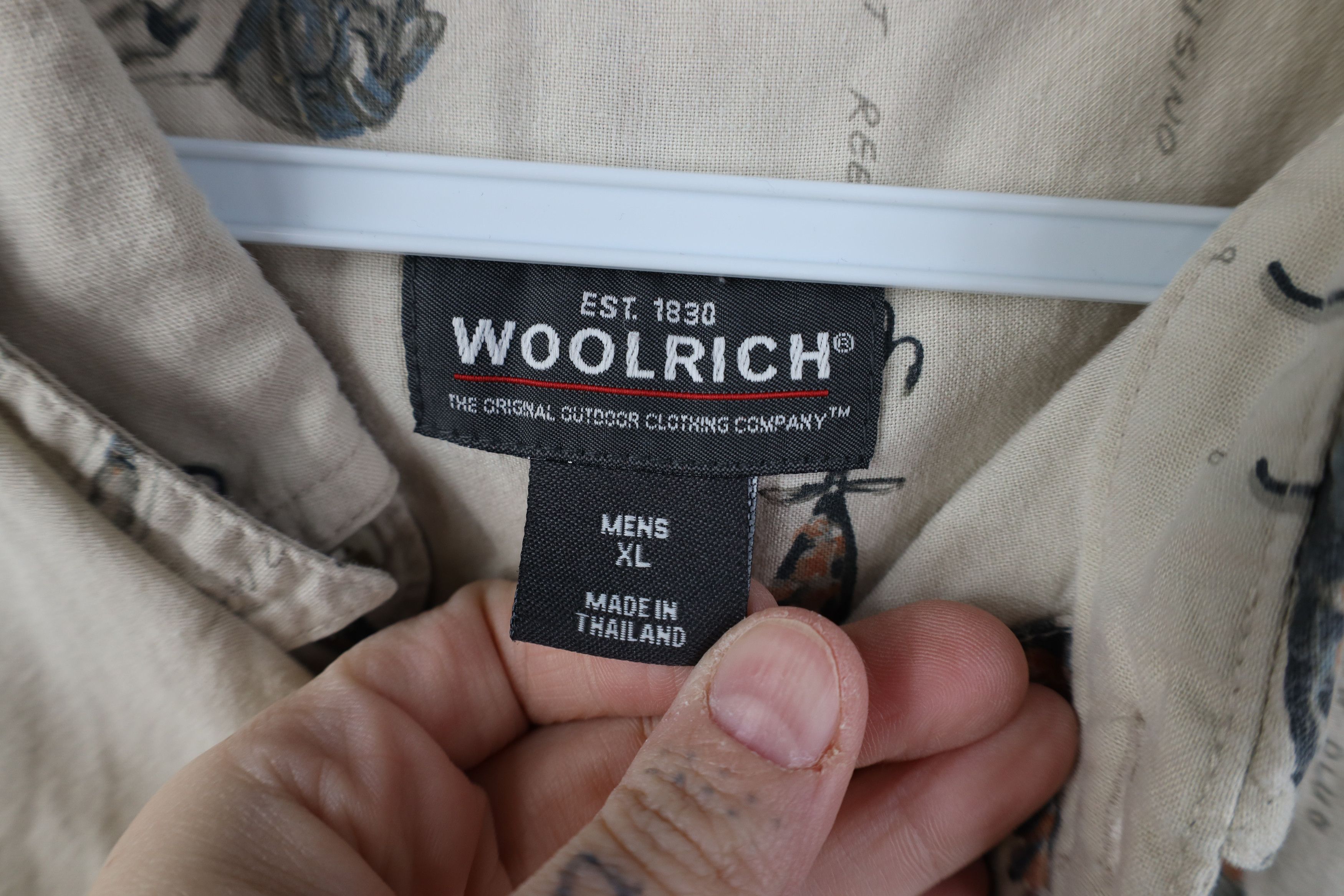 Woolrich Woolen Mills Vintage 90s Woolrich Over Print Short Sleeve Button Shirt Size US XL / EU 56 / 4 - 8 Thumbnail