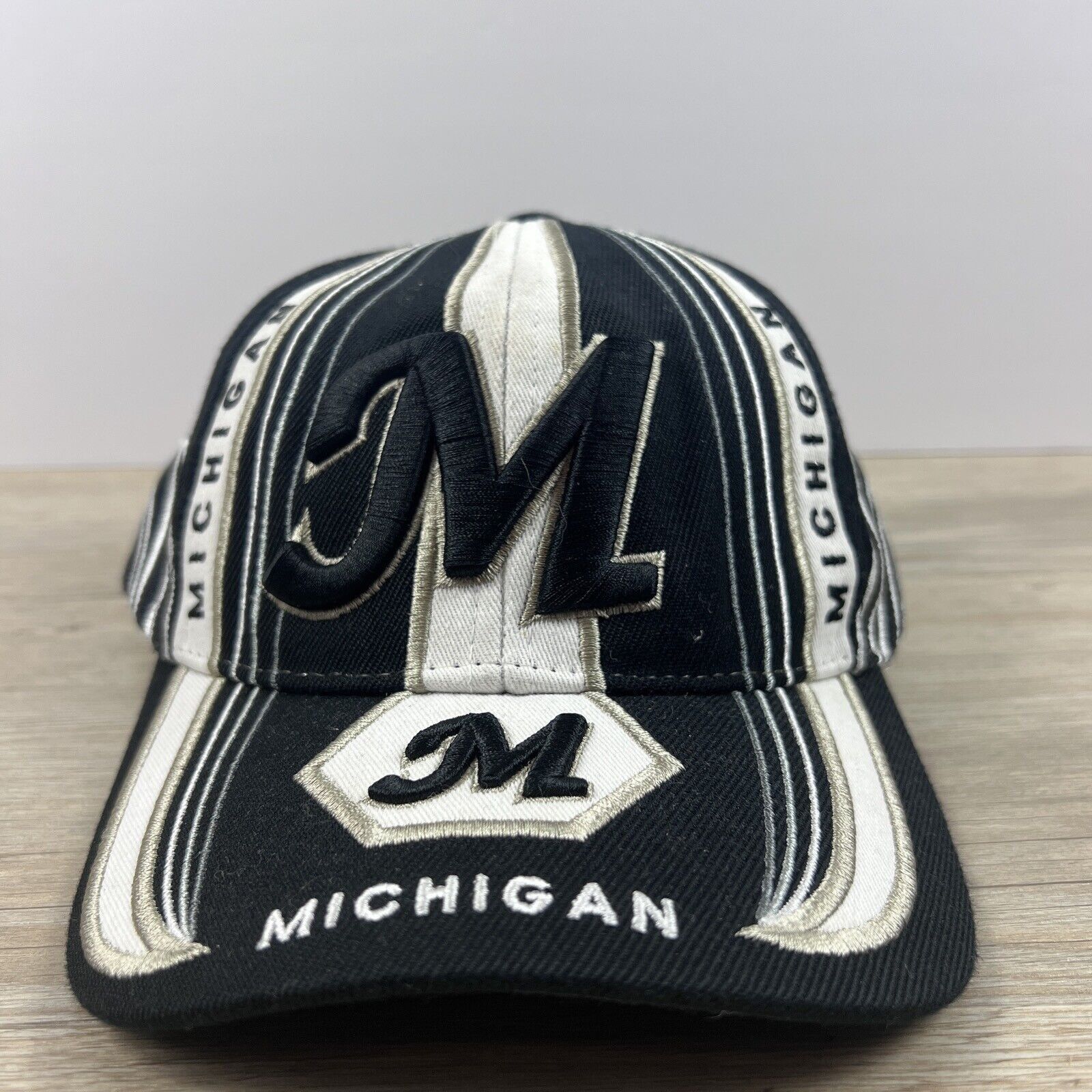 Other Michigan Black Hat Michigan Cap Hat Black Adjustable Hat Adu Size ONE SIZE - 4 Thumbnail