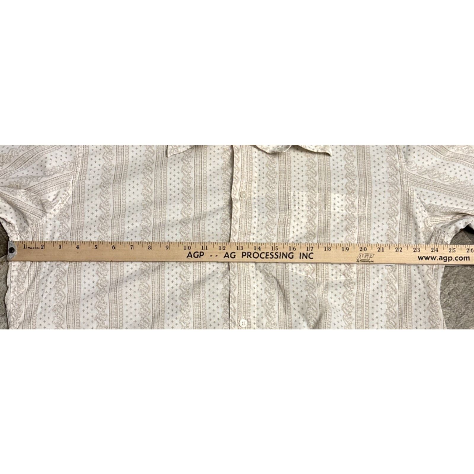 American Eagle Outfitters American Eagle Mens Button-Up Shirt XXL Vintage Slim L/S Beige Print Size US XXL / EU 58 / 5 - 3 Thumbnail