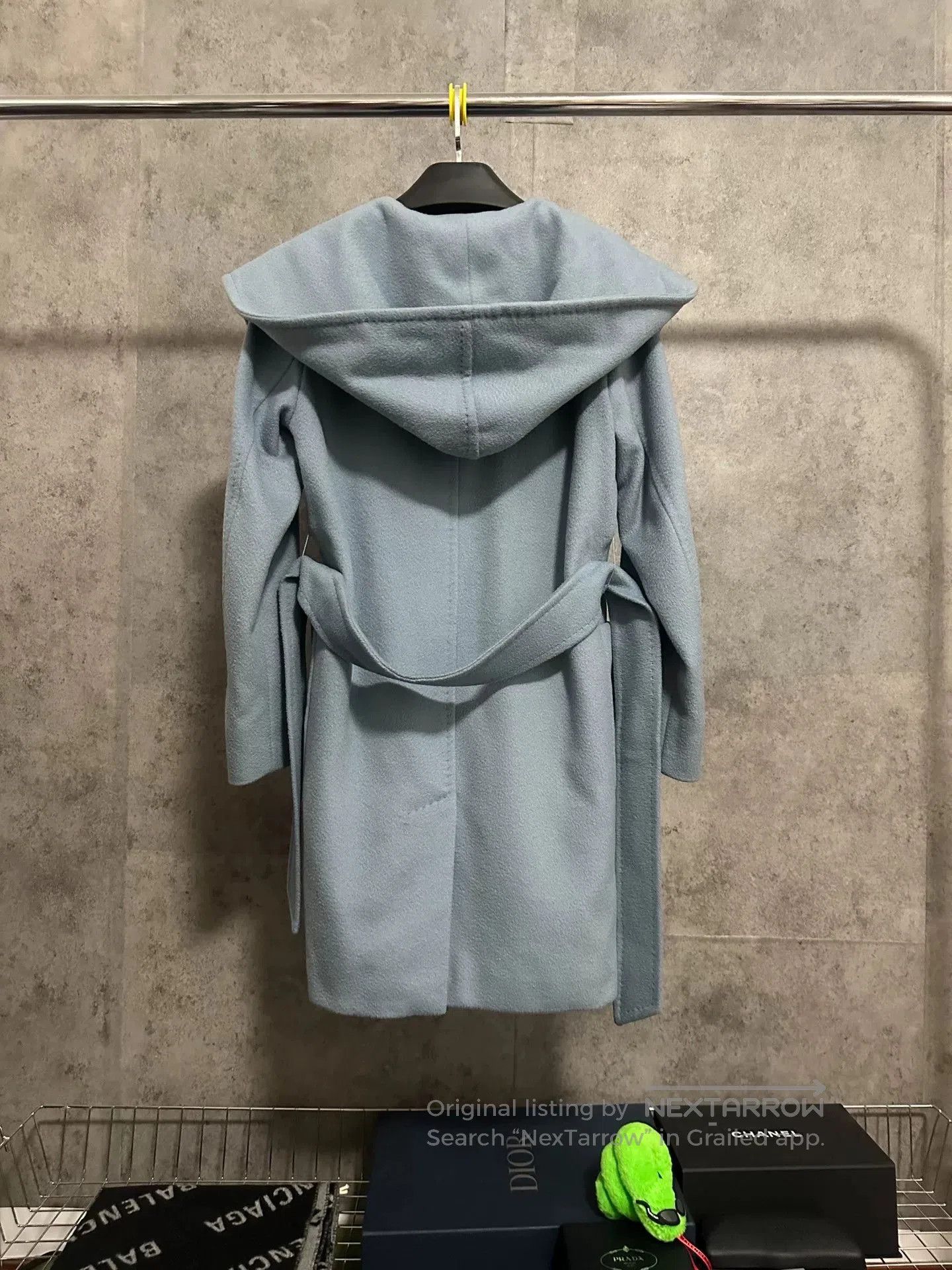 Max Mara MaxMara Blue Camel Wool Hooded Coat. Size M / US 6-8 / IT 42-44 - 5 Thumbnail