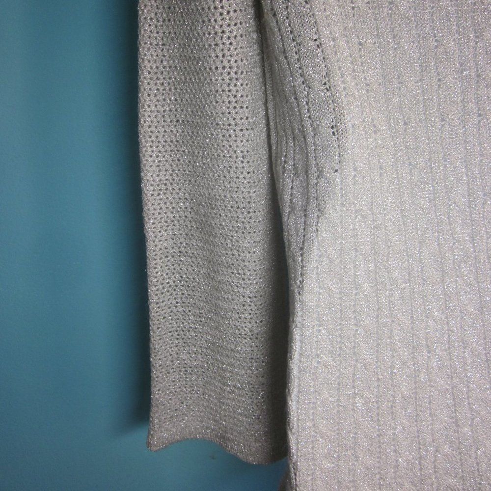 Saks Fifth Avenue Vintage Sweater Banff Silver Knit Sparkle Fits XS Size XS / US 0-2 / IT 36-38 - 10 Thumbnail
