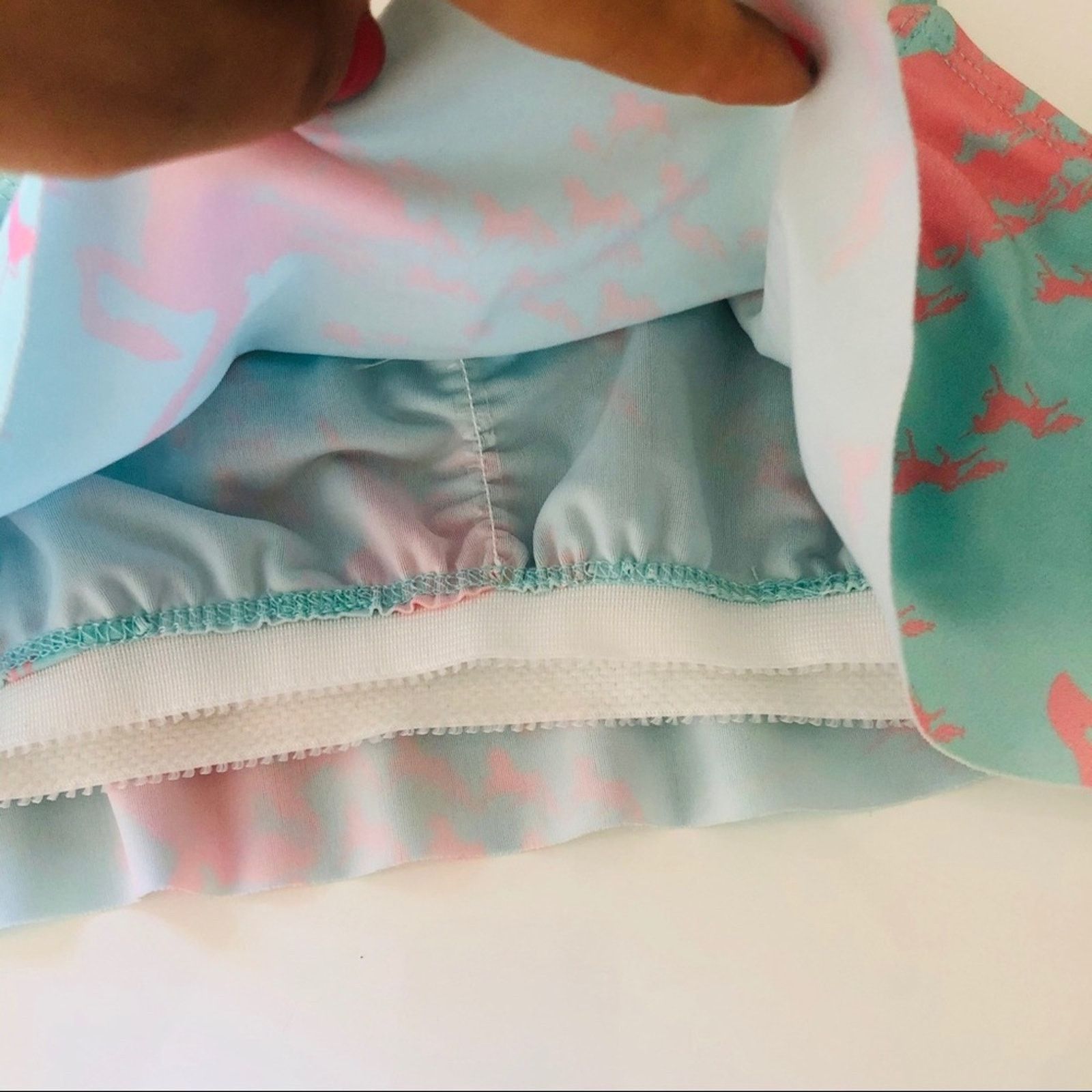 Anthropologie NEW BEACH RIOT Aqua Unicorn Ruffle Bikini Swim Top Size ONE SIZE - 5 Thumbnail