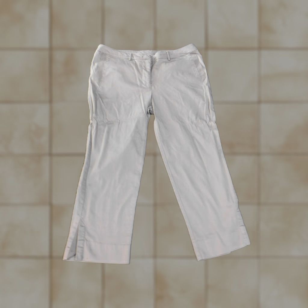 Vintage Simply Vera Wang Pants 10 gray straight Womens chino classic stretch cotton Size 24" / US 00 / IT 34 - 1 Thumbnail