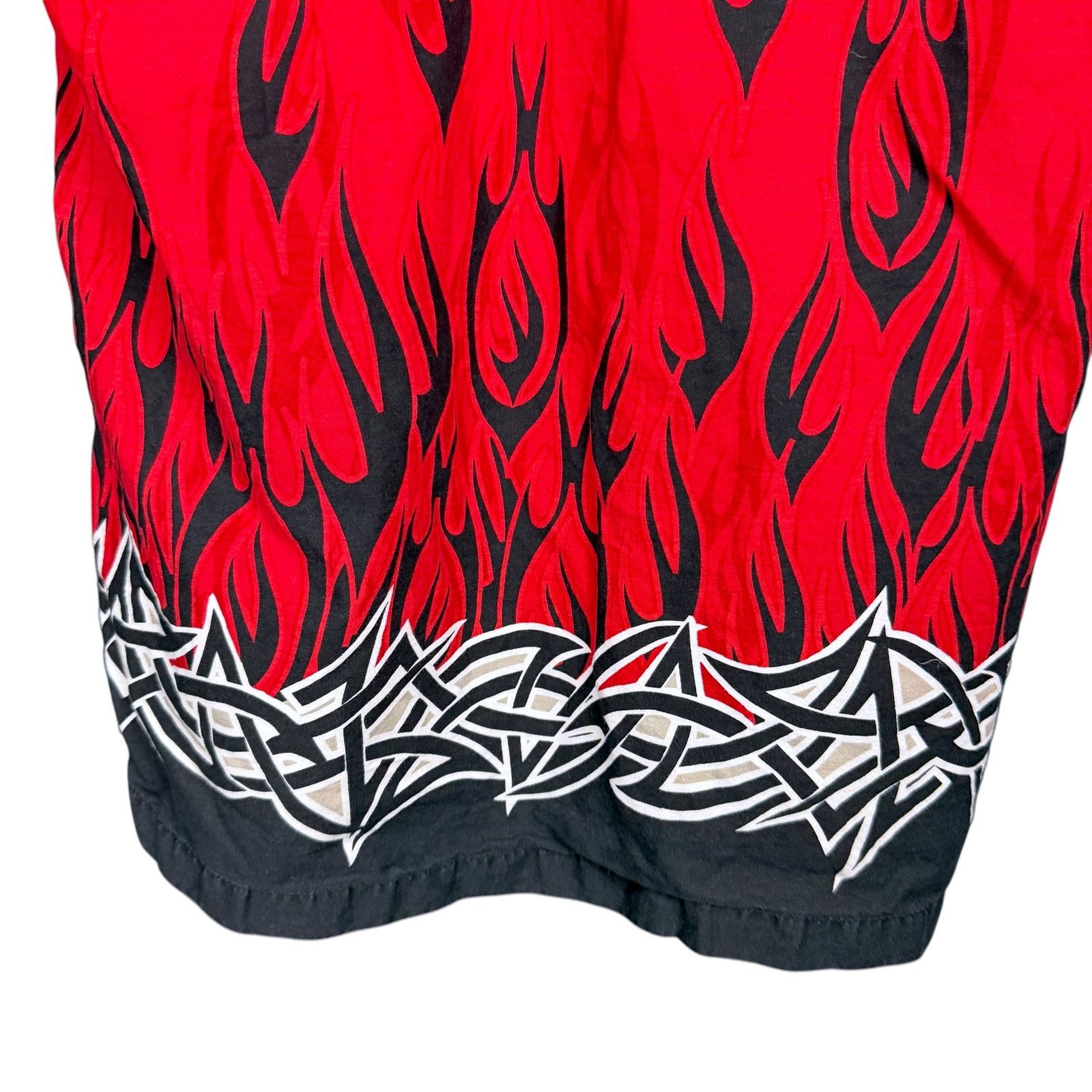 Other Vintage Y2K No Boundaries Flame Shirt Mens Medium Red Black Size US M / EU 48-50 / 2 - 3 Thumbnail
