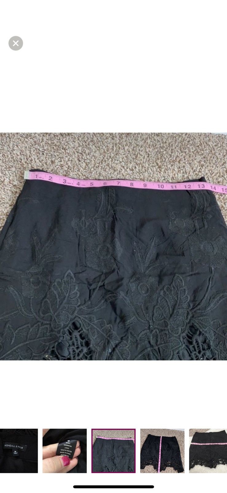 Kendall And Kylie Kendall & Kylie medium black embroidered mini skirt Size 28" / US 6 / IT 42 - 8 Thumbnail