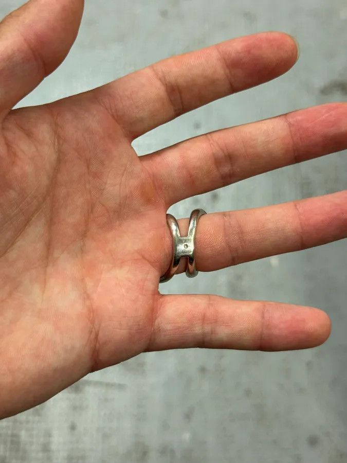 Designer × Roberto Cavalli × Vintage 2000s Snake Circle Silver 925 Ring Size ONE SIZE - 4 Thumbnail