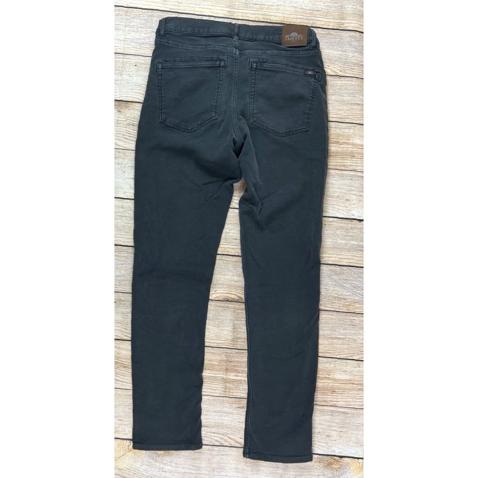 Faherty Faherty Jeans Women Straight Regular Black 33 Inseam 31 5-Pocket Denim Cotton Vintage No Size 33 Womens Size 24" / US 00 / IT 34 - 2 Thumbnail