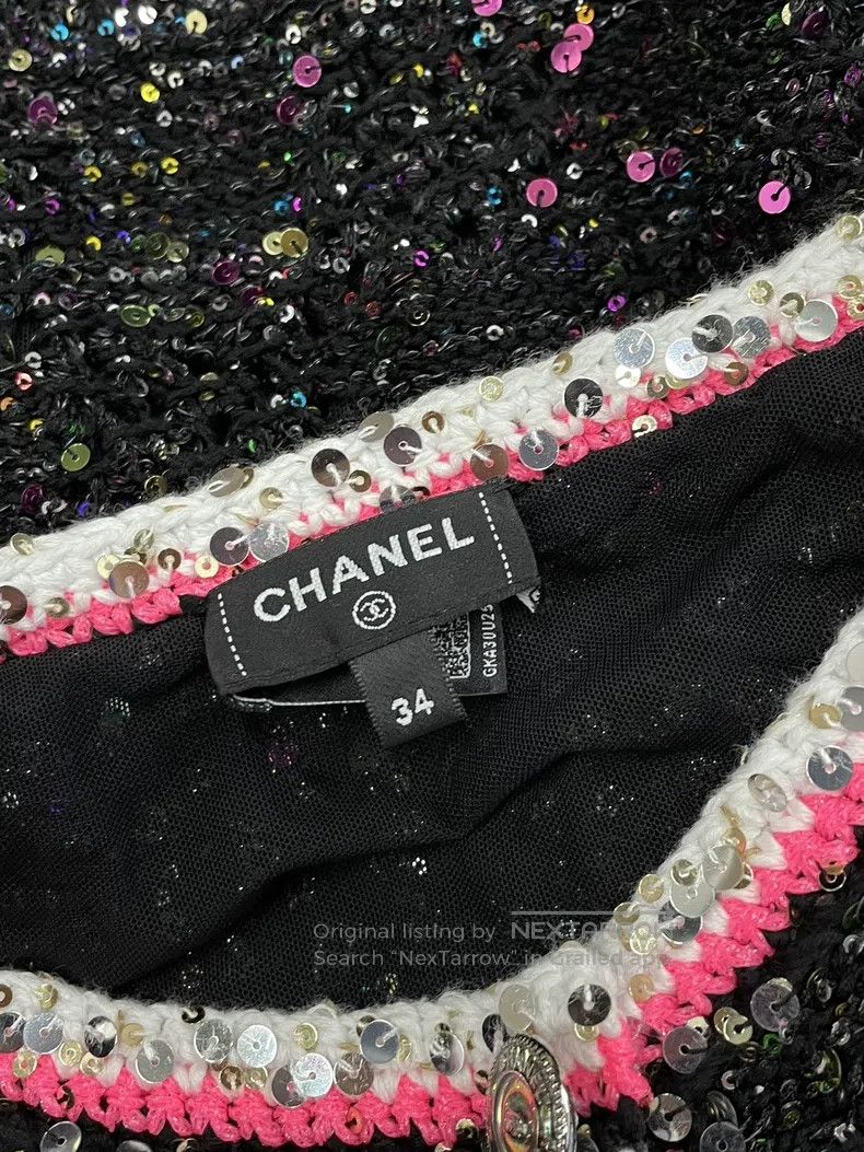 Chanel Chanel 24C black background colour sequin cardigan jacket Size XXS / US 00 / IT 34 - 6 Thumbnail