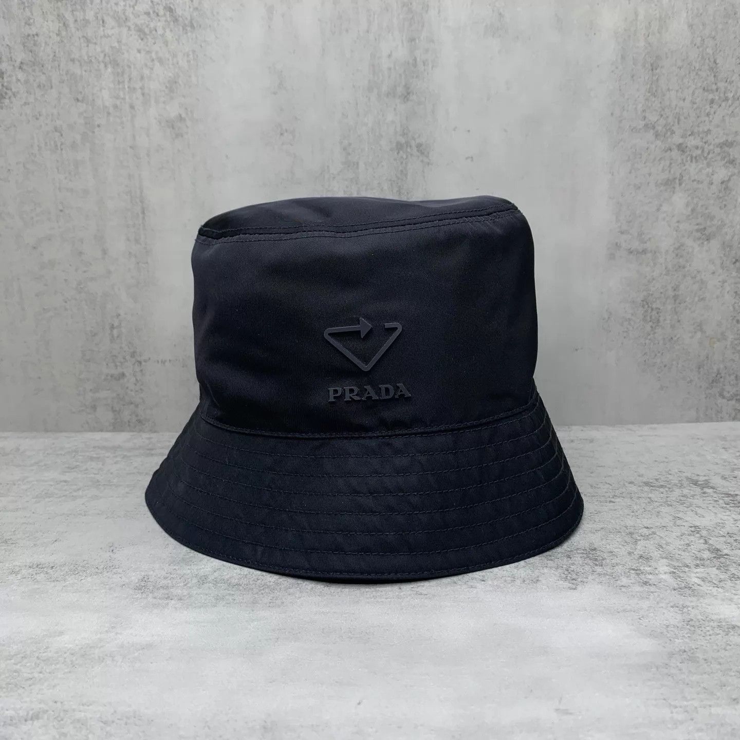 Prada Prada Black Tri Logo Nylon Bucket Hat S 95% JZ1786 Size ONE SIZE - 2 Thumbnail