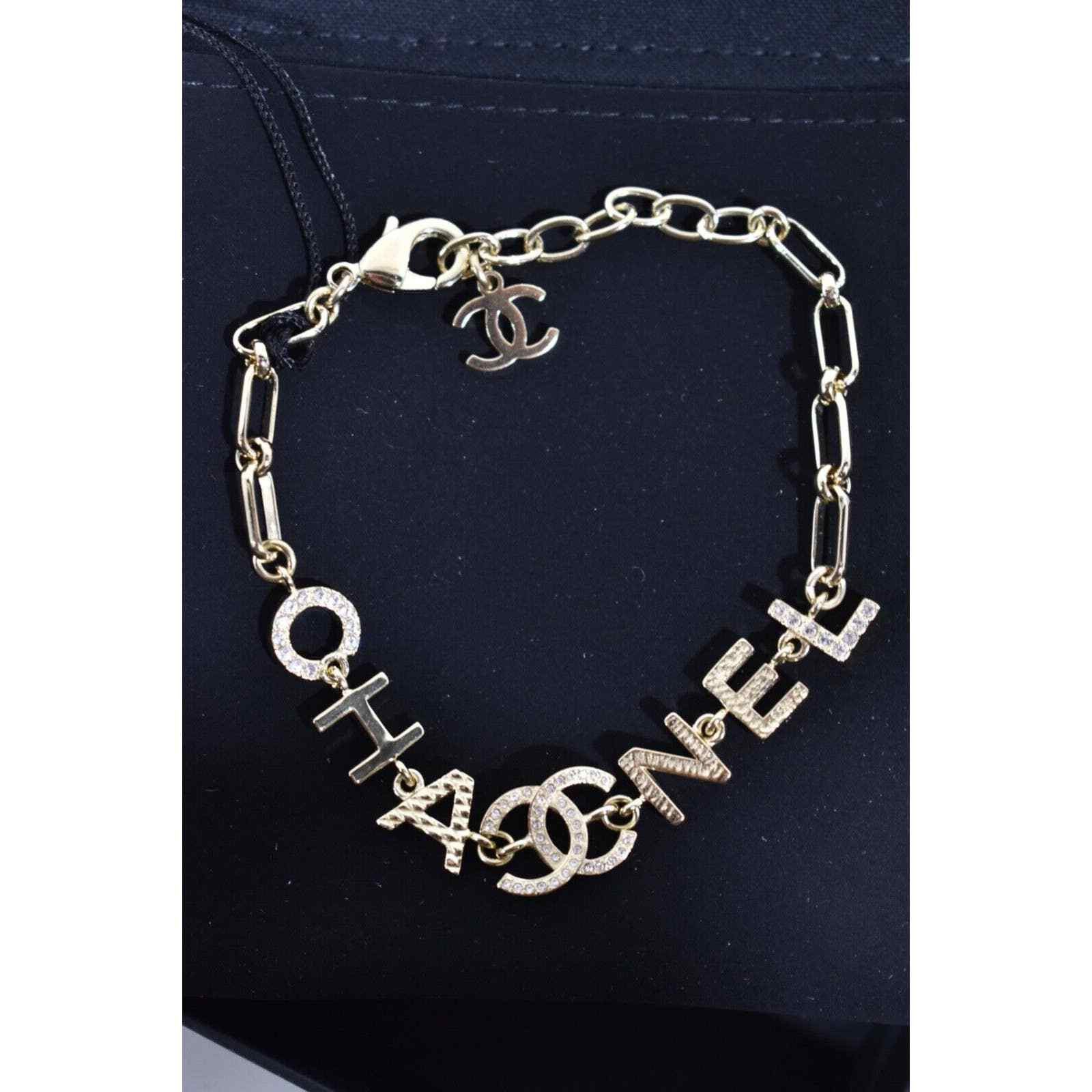 Chanel Chanel 22P Gold Chain Link Crystal Runway Arm Bracelet Size ONE SIZE - 10 Thumbnail