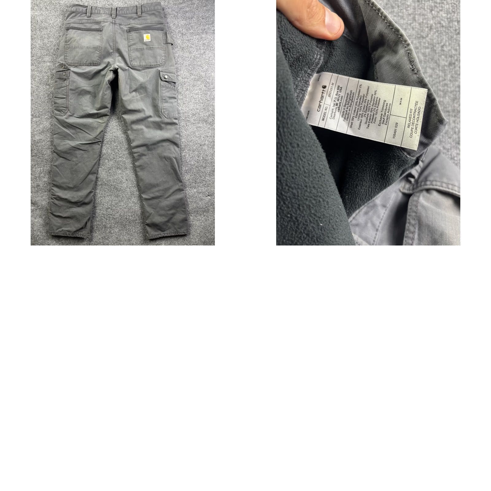 Carhartt Carhartt Pants Mens 34x31 Gray Relaxed Work Cargo Insulated Fleece Lined BN5491-M Size US 34 / EU 50 - 8 Thumbnail