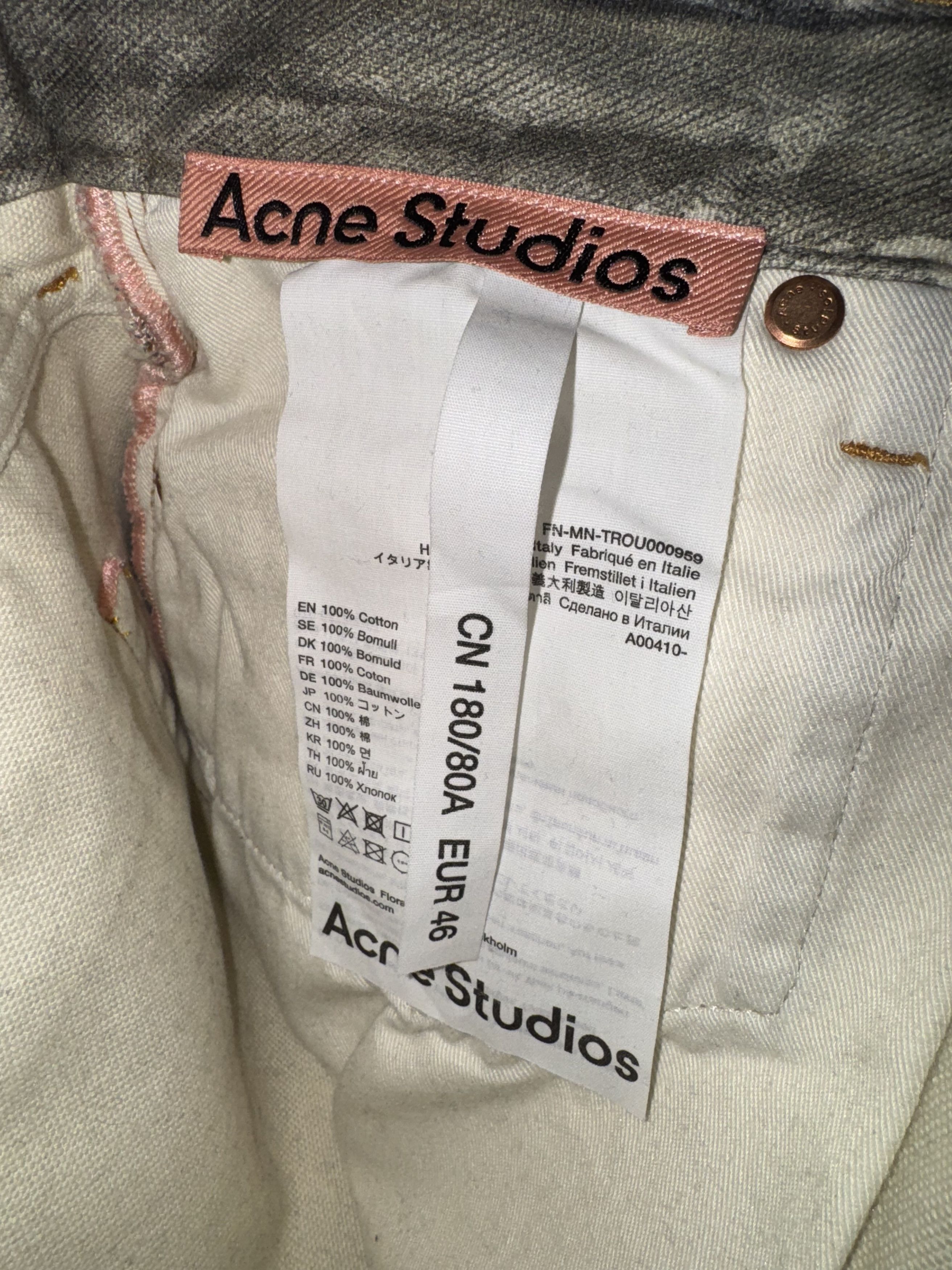 Acne Studios 1981 Splatter LooseFit Jeans Cold Grey Size US 30 / EU 46 - 3 Thumbnail