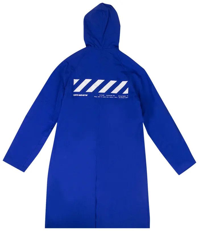 Off-White o1y0225 Logo Full-Length Jacket in Blue Size US XXS / EU 40 - 2 Thumbnail